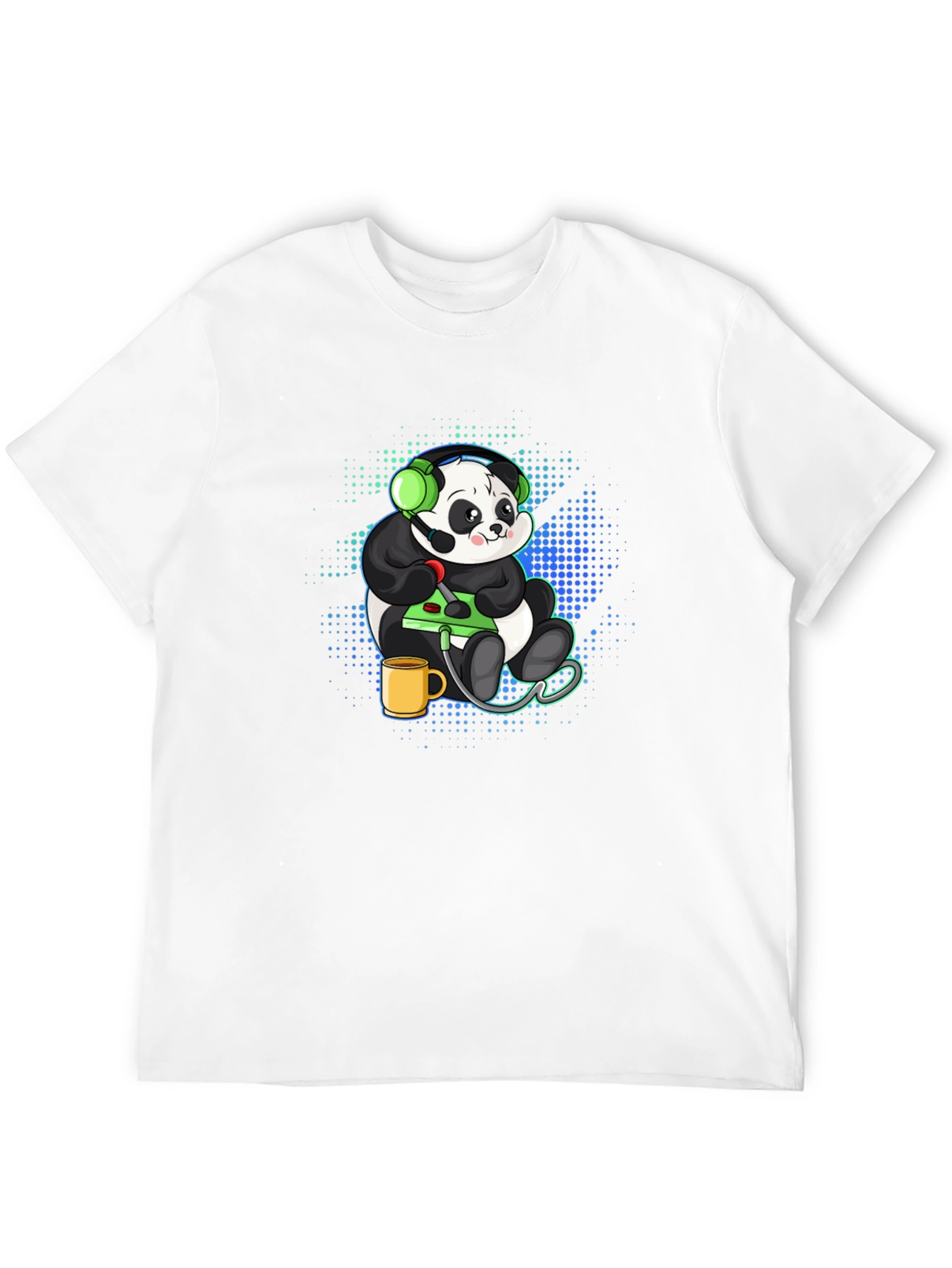 Gamer Panda Graphic Tee - Black Cotton T-Shirt