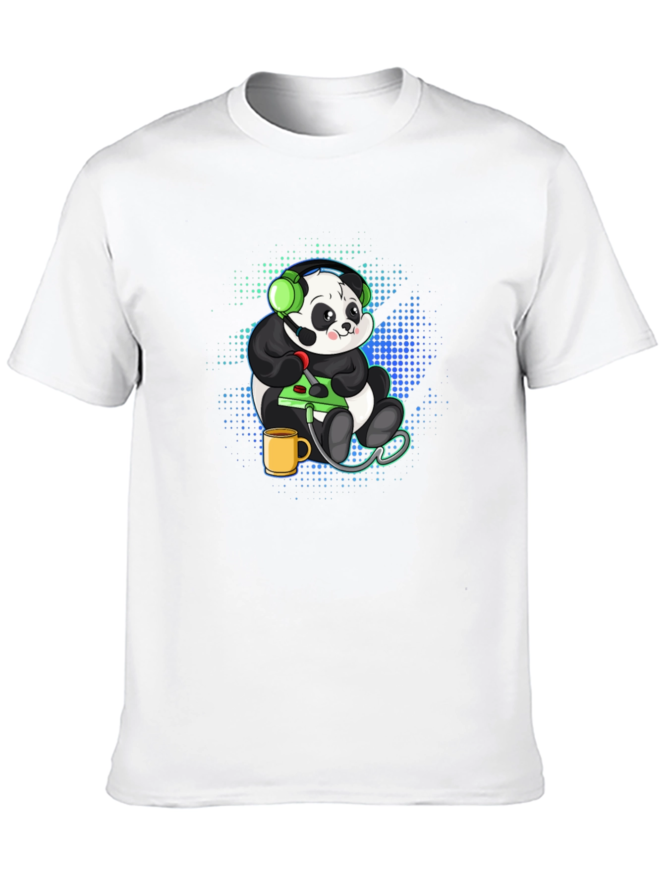 Gamer Panda Graphic Tee - Black Cotton T-Shirt