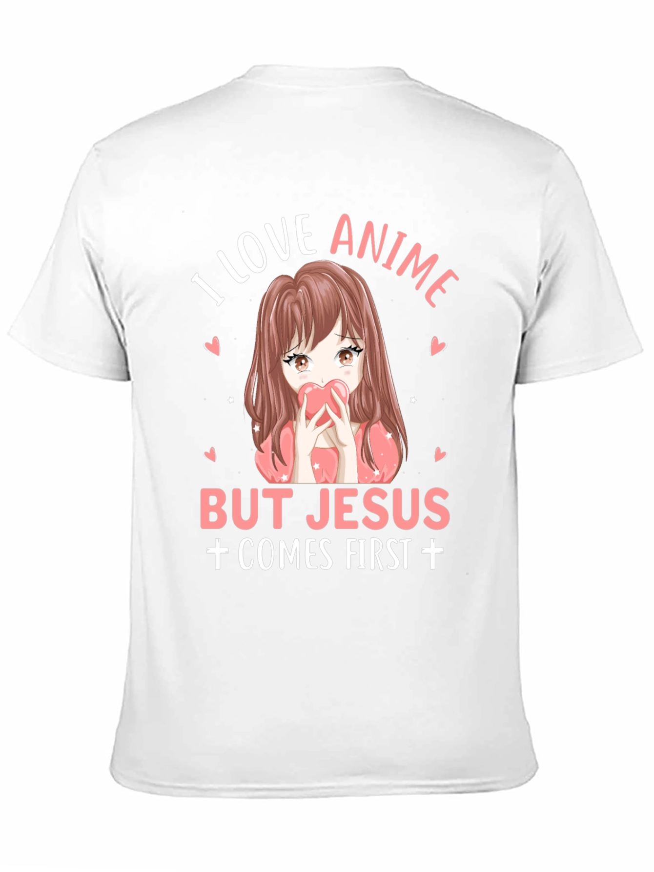 I Love Anime But Jesus Comes First Black T-Shirt
