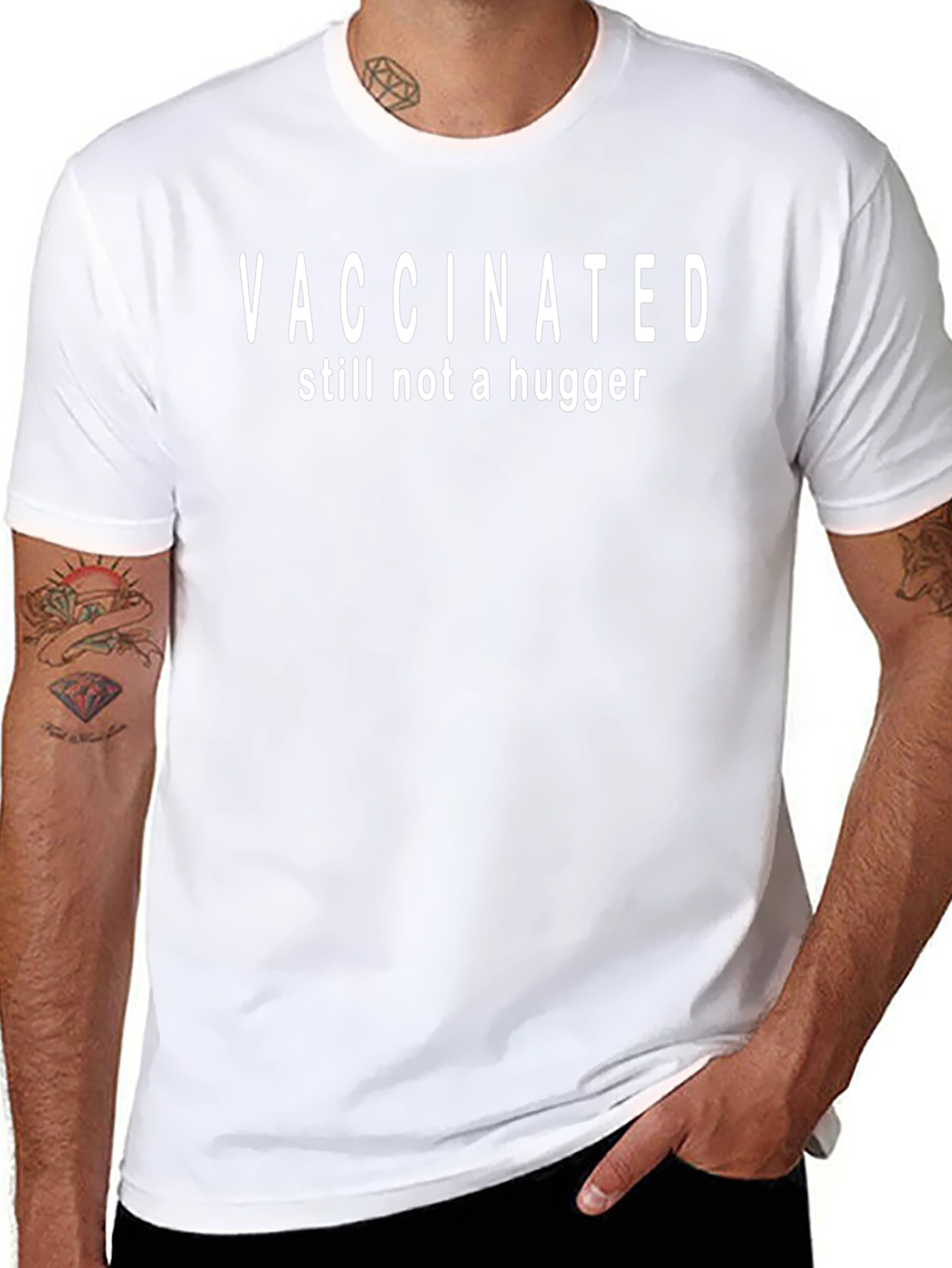 Vaccinated Not a Hugger Graphic T-Shirt