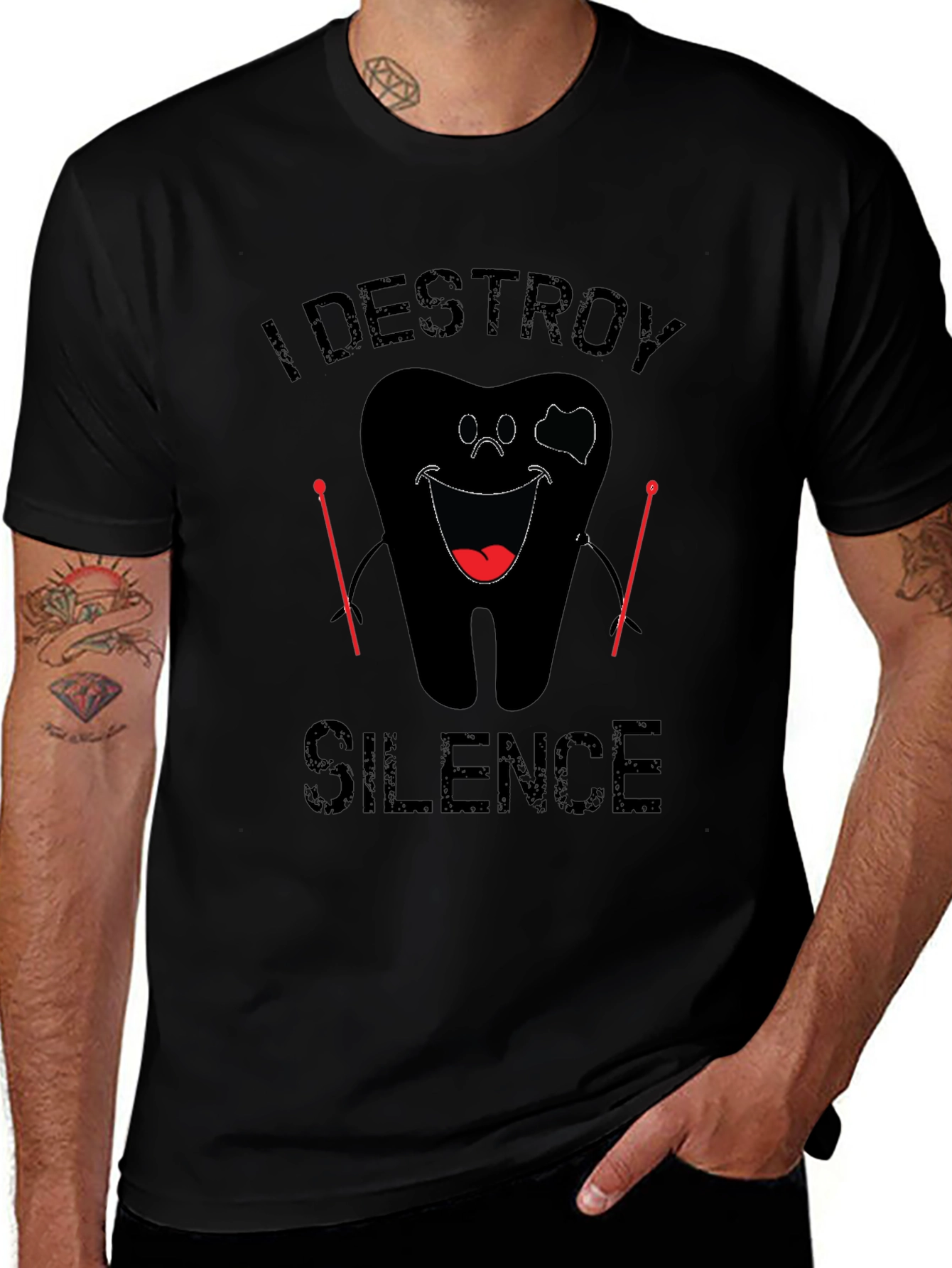 I Destroy Silence Black Graphic Tee