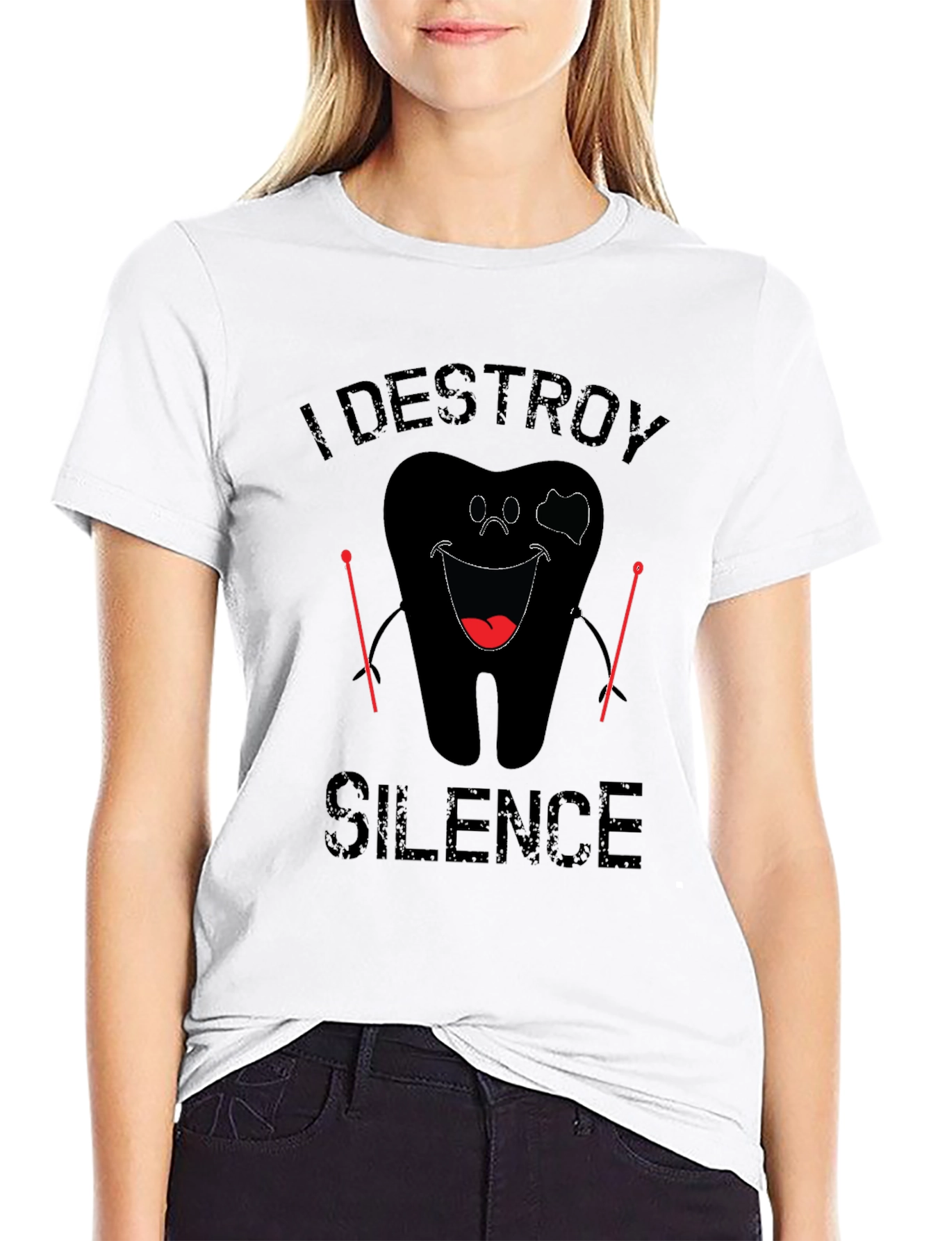 I Destroy Silence Black Graphic Tee