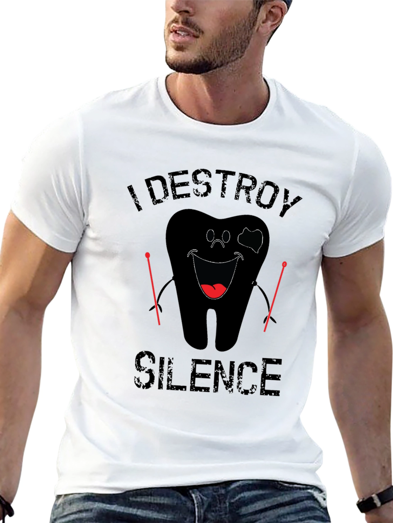 I Destroy Silence Black Graphic Tee