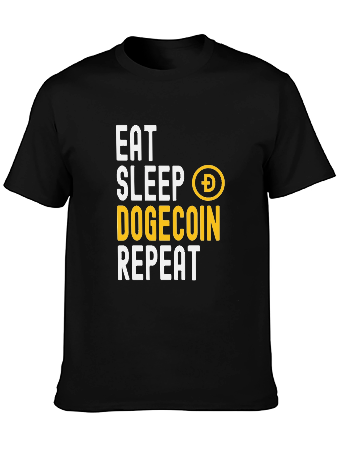 Eat Sleep Dogecoin Repeat Graphic Tee - Crypto Shirt
