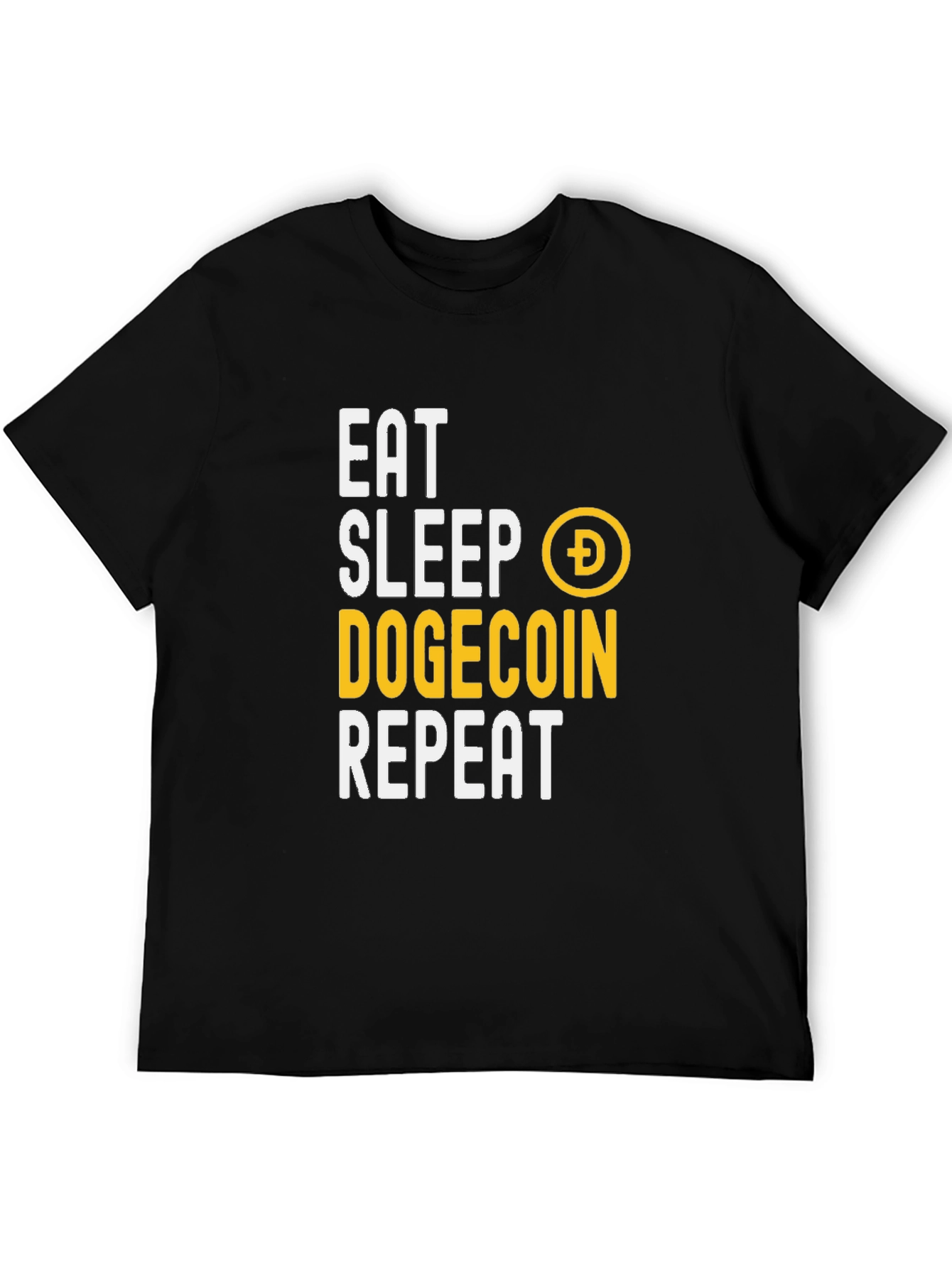 Eat Sleep Dogecoin Repeat Graphic Tee - Crypto Shirt