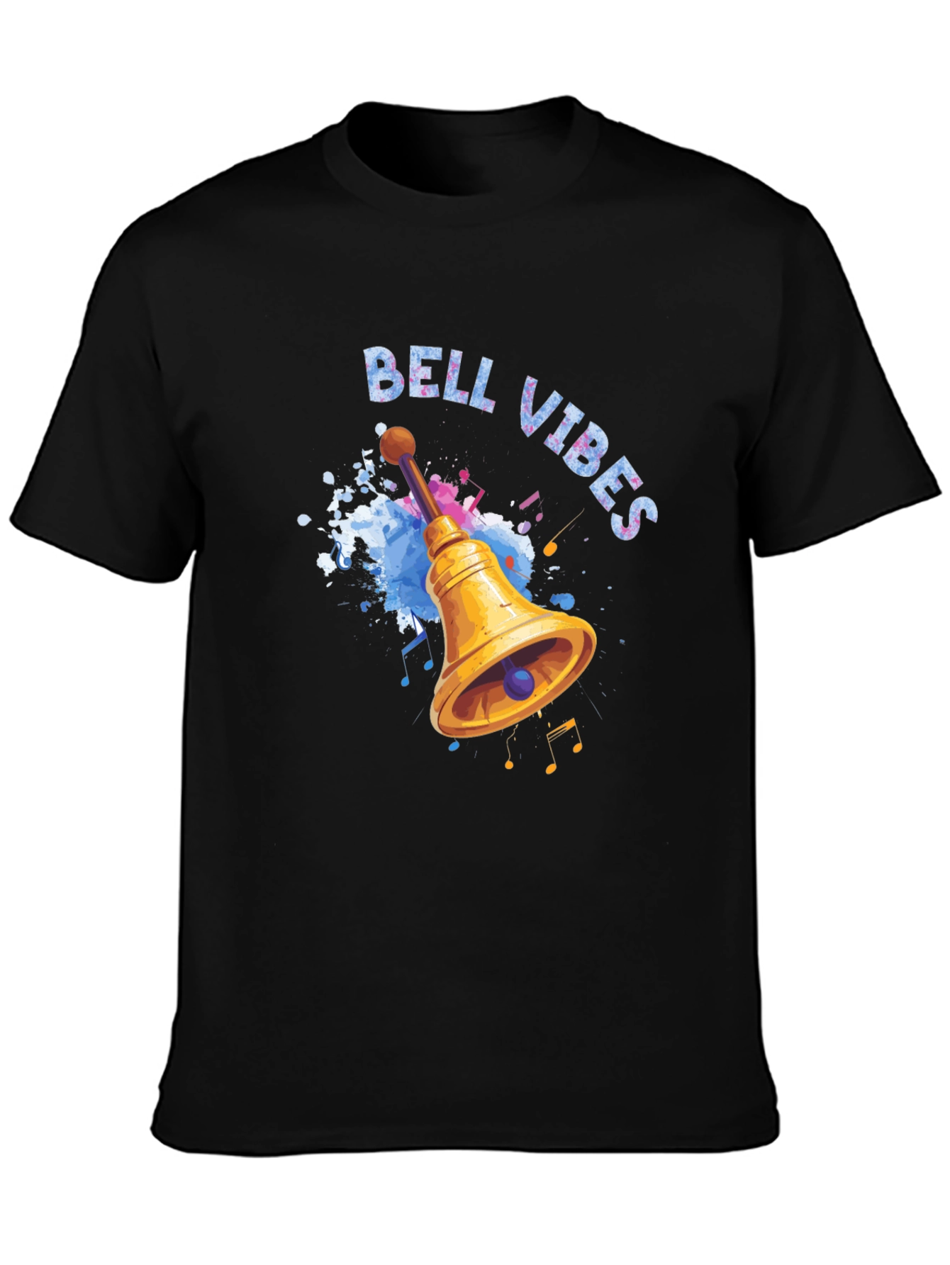 Bell Vibes Graphic Print Black T-Shirt