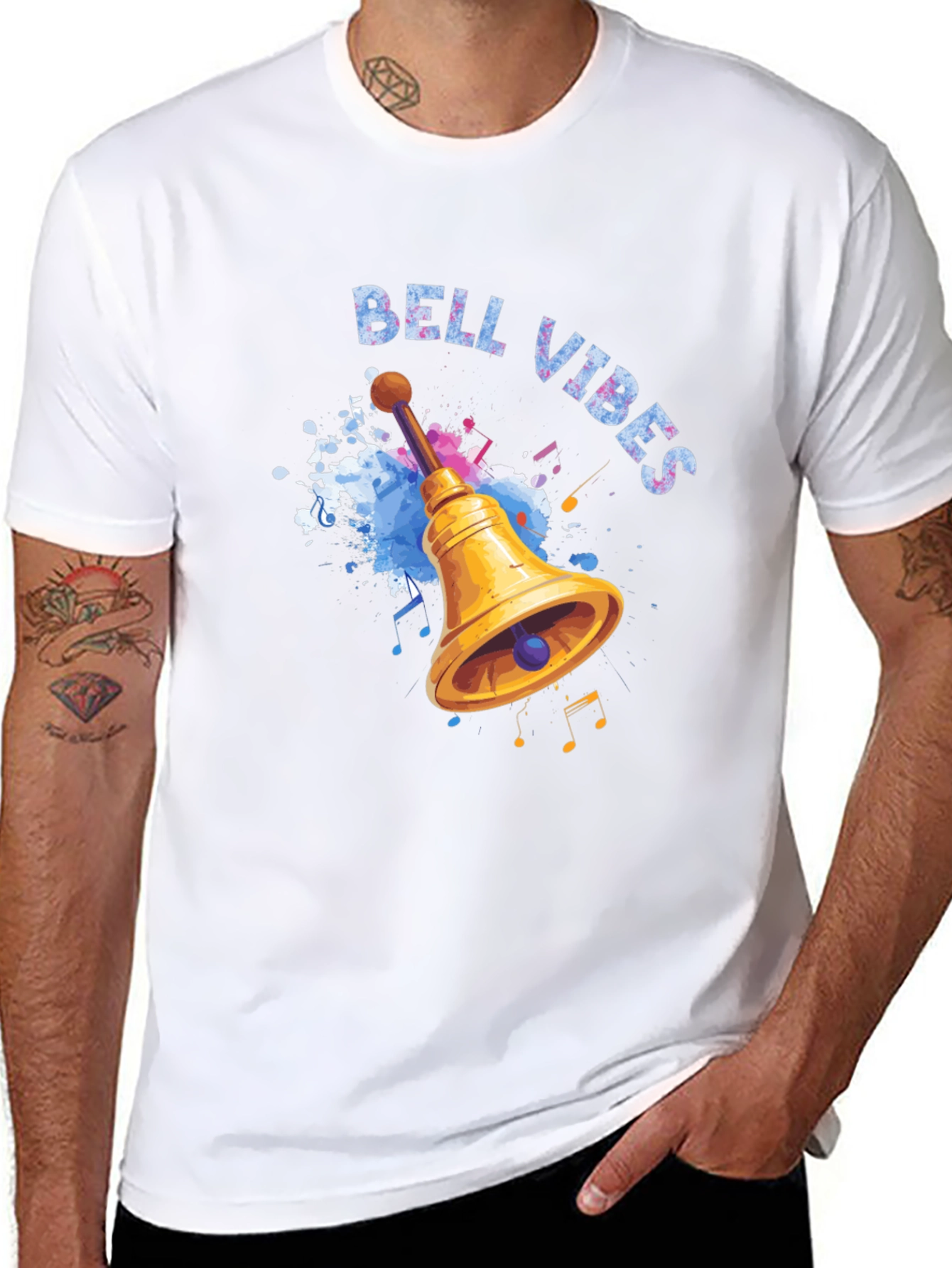 Bell Vibes Graphic Print Black T-Shirt