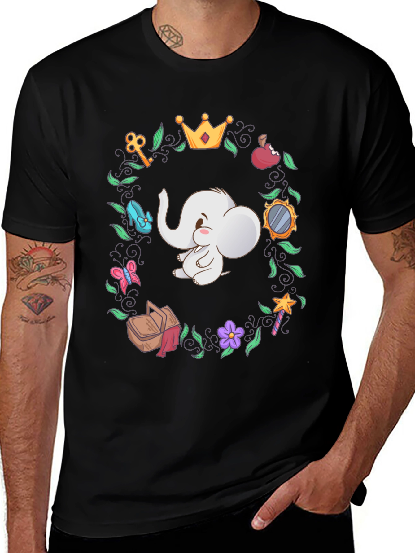 Cute Elephant Cartoon T-Shirt