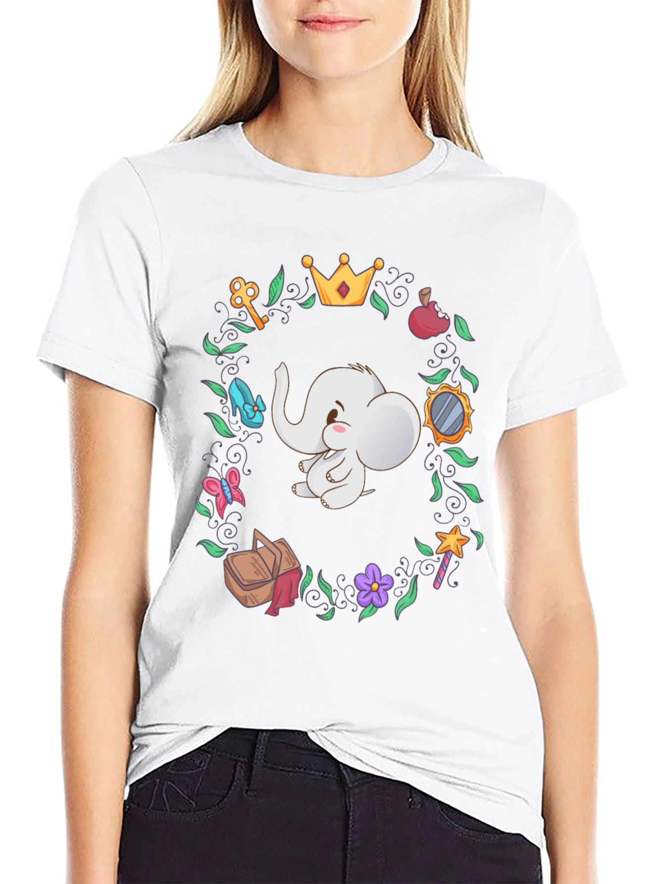 Cute Elephant Cartoon T-Shirt