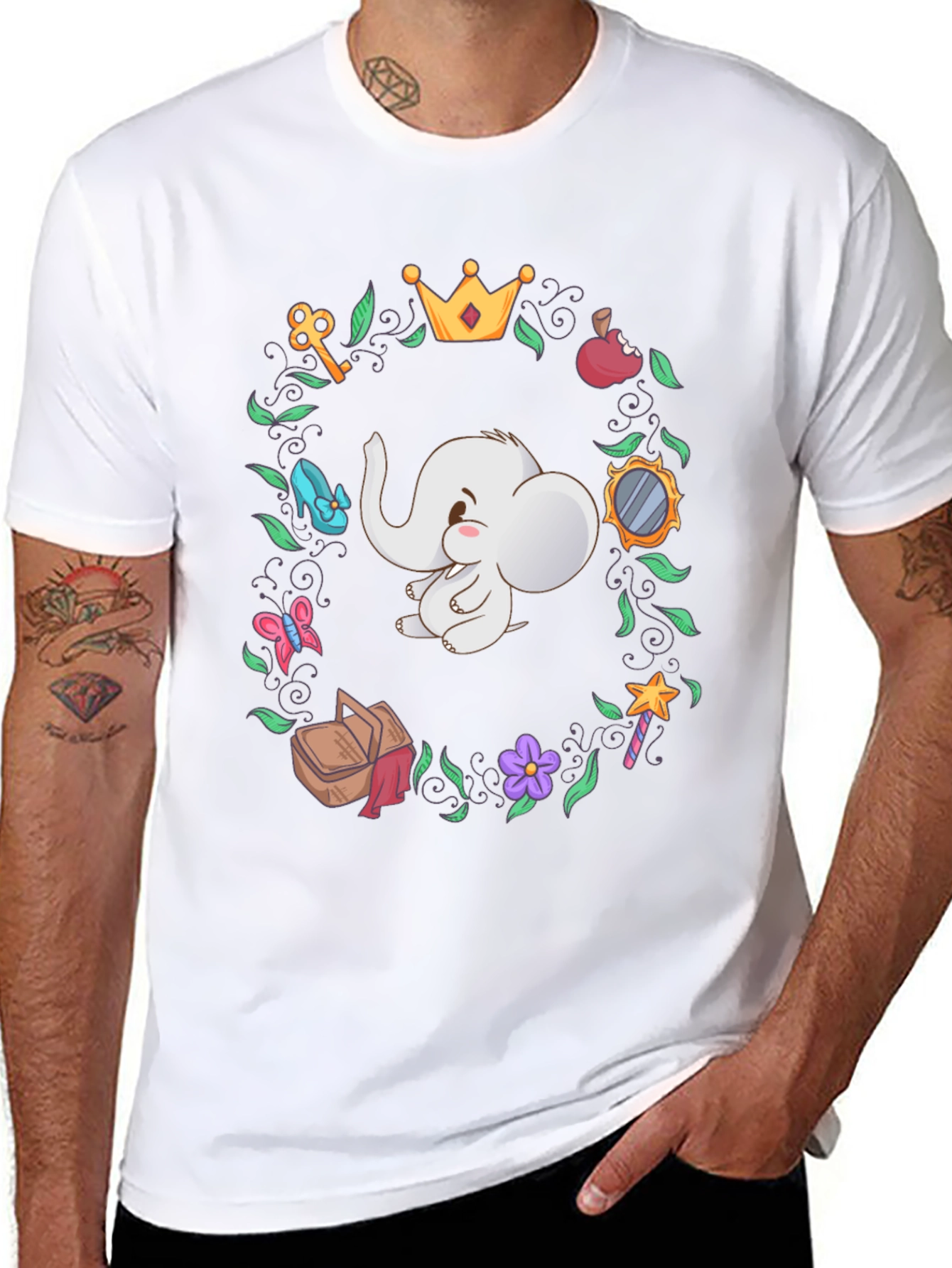 Cute Elephant Cartoon T-Shirt