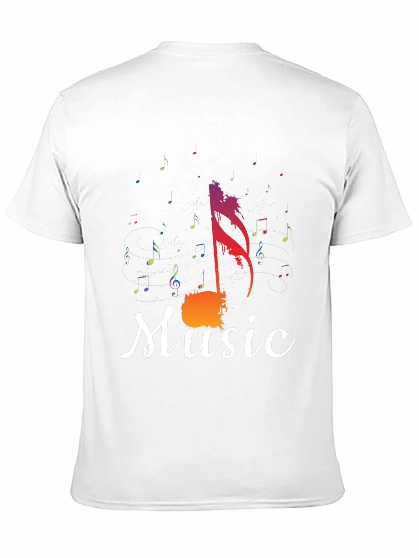 Music Note Graphic Tee - Stylish Mens Black T-Shirt
