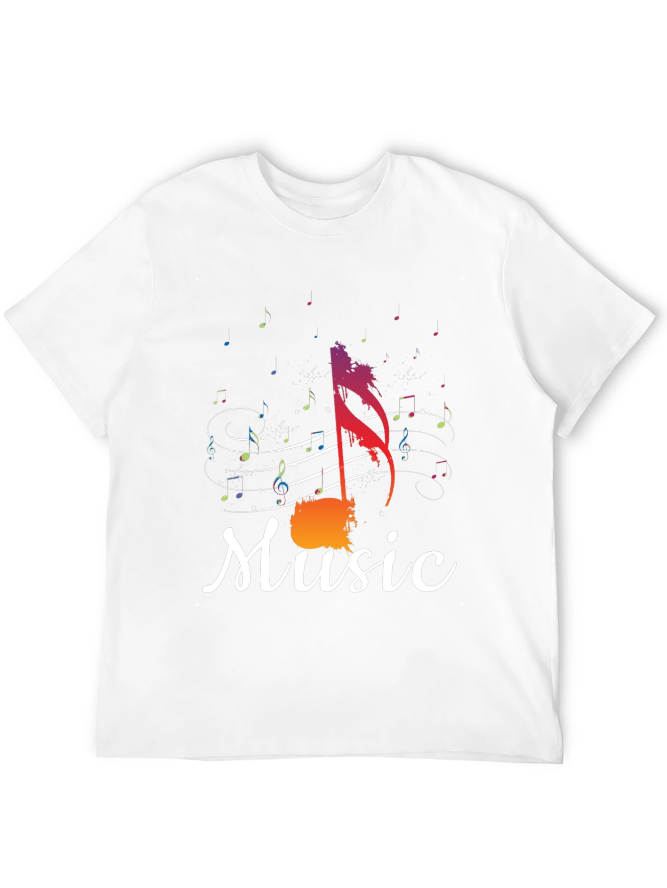 Music Note Graphic Tee - Stylish Mens Black T-Shirt