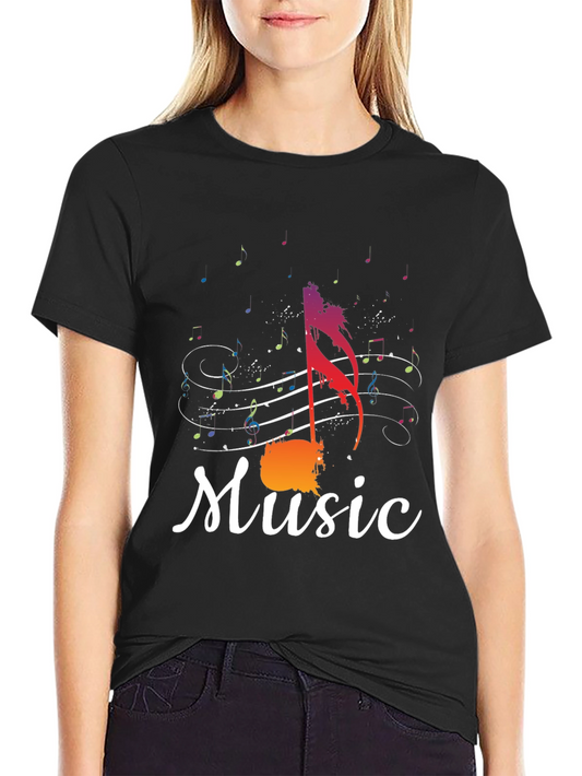 Music Note Graphic Tee - Stylish Mens Black T-Shirt