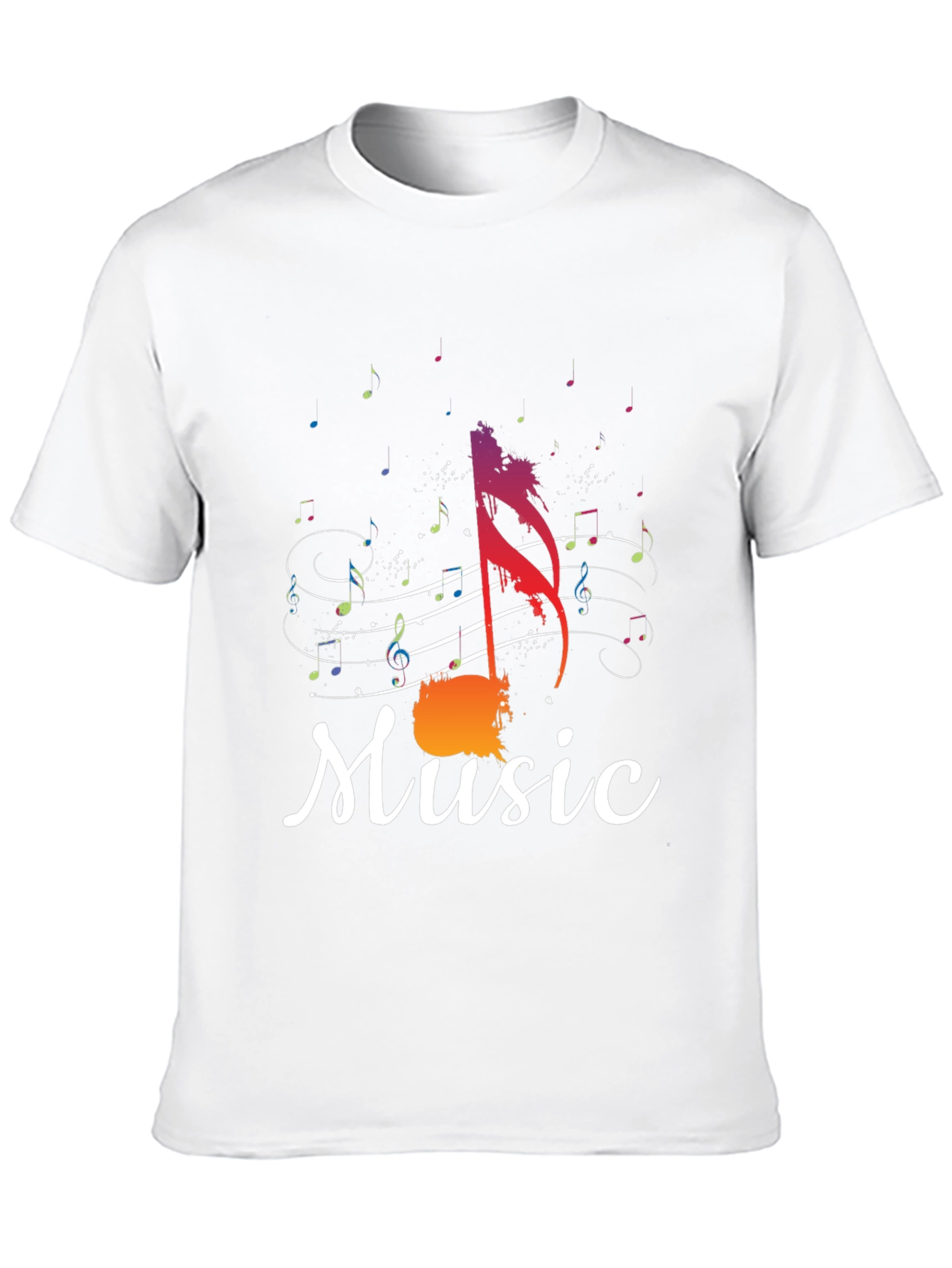 Music Note Graphic Tee - Stylish Mens Black T-Shirt