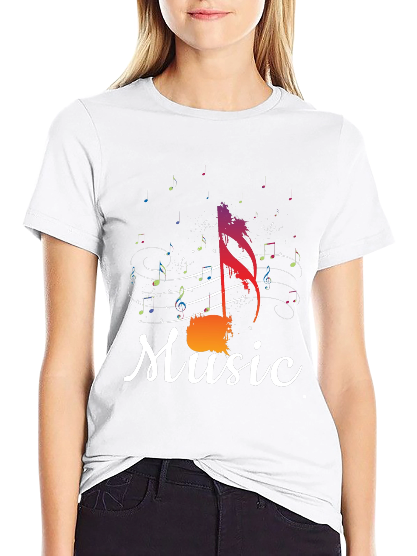 Music Note Graphic Tee - Stylish Mens Black T-Shirt