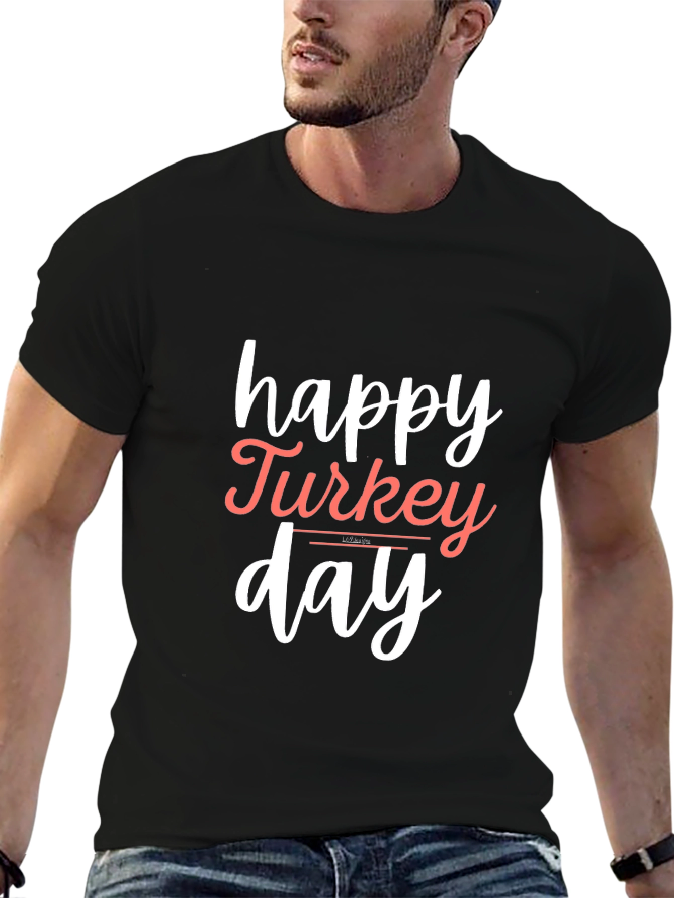 Happy Turkey Day Black T-Shirt