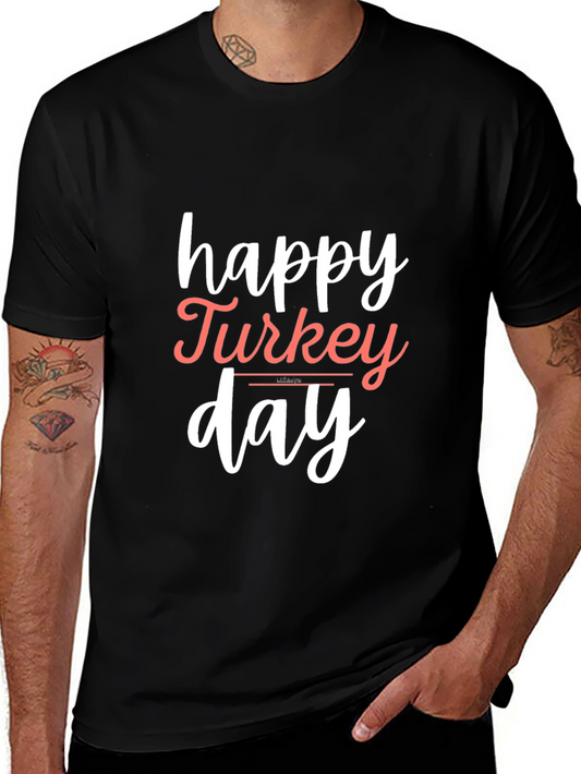 Happy Turkey Day Black T-Shirt