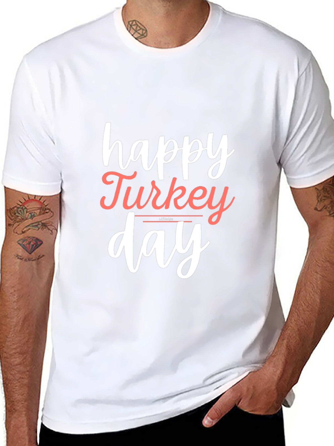 Happy Turkey Day Black T-Shirt