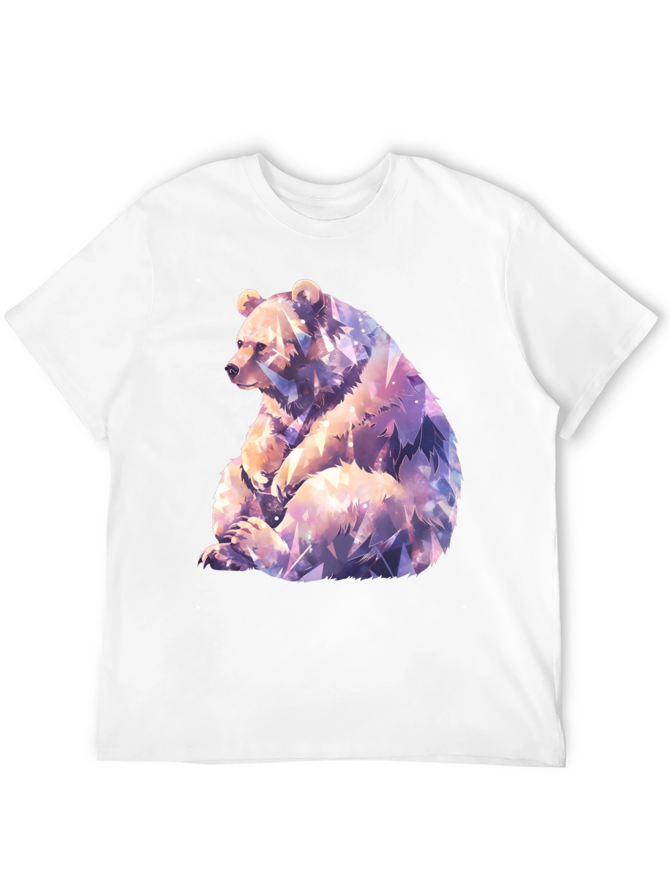Geometric Bear Graphic Tee - Stylish Mens Black T-Shirt