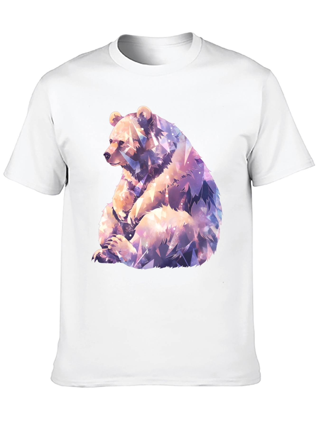 Geometric Bear Graphic Tee - Stylish Mens Black T-Shirt