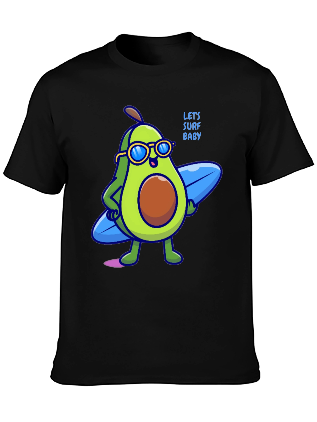Avocado Surfer Graphic Tee - Lets Surf Baby!