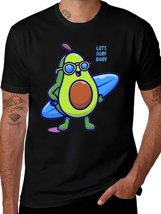 Avocado Surfer Graphic Tee - Lets Surf Baby!