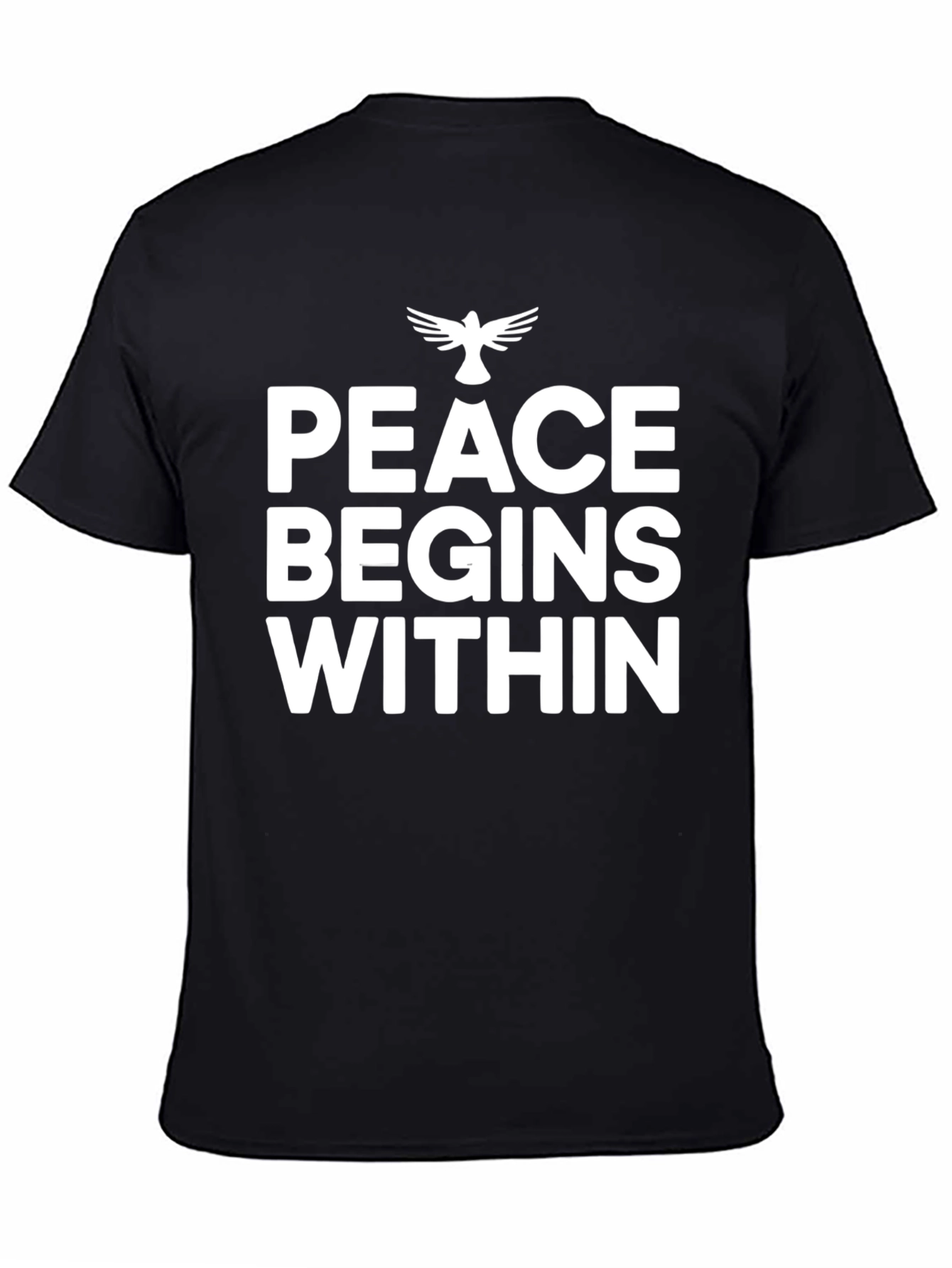 Peace Begins Within Black Graphic T-Shirt