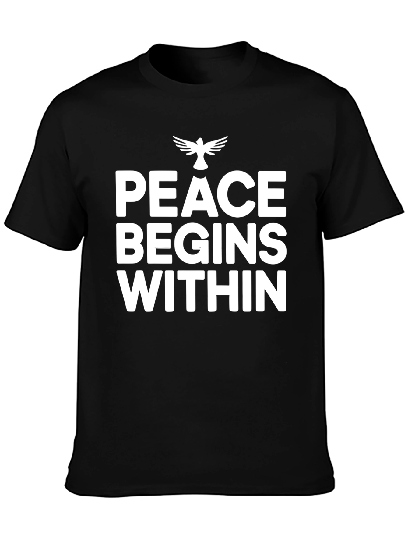 Peace Begins Within Black Graphic T-Shirt