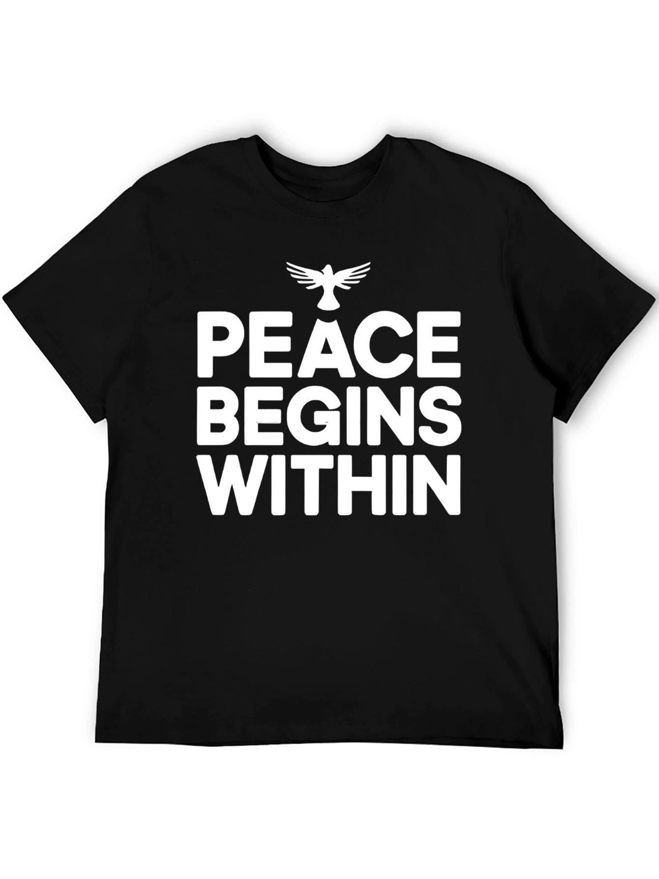 Peace Begins Within Black Graphic T-Shirt