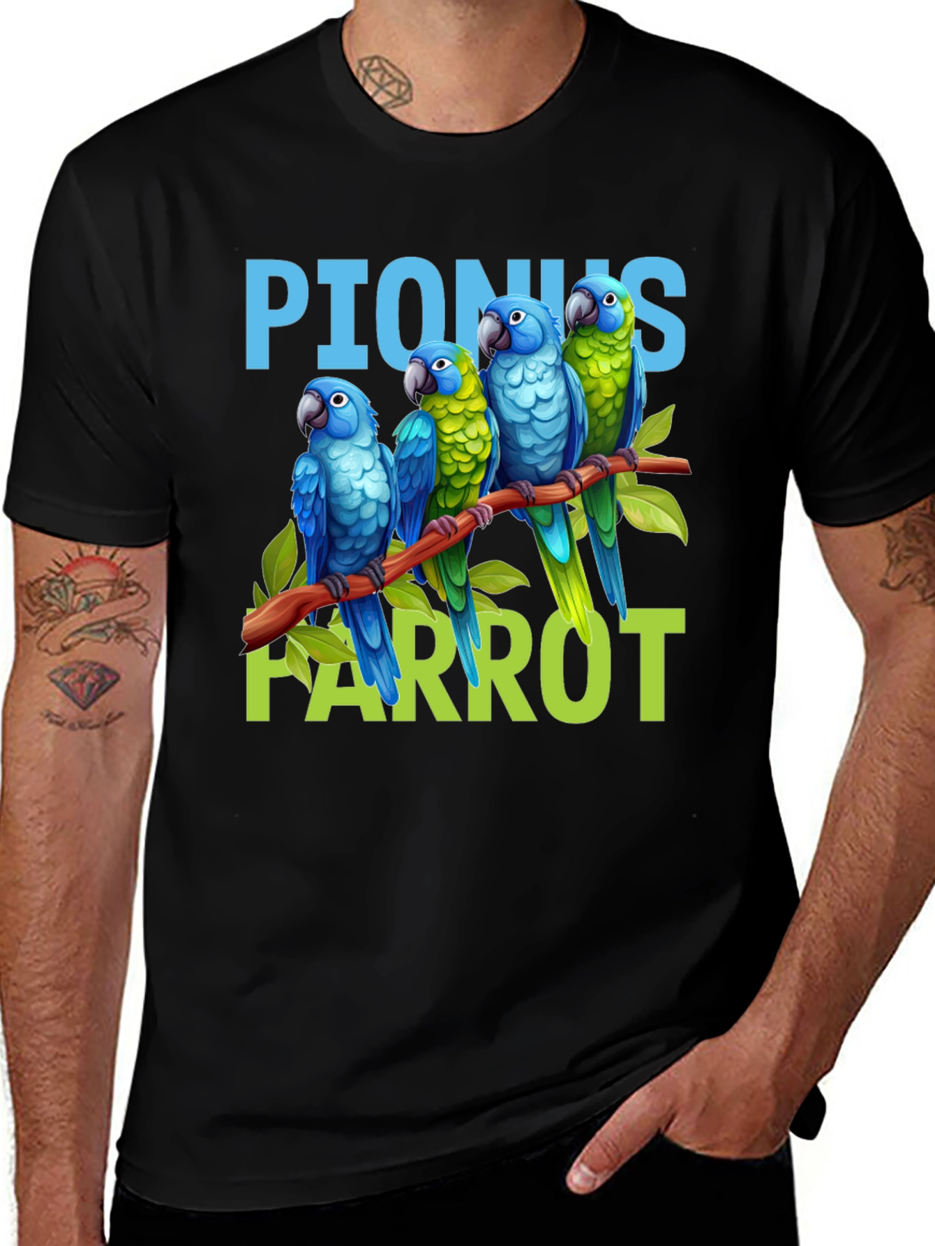 Pionus Parrot Graphic T-Shirt - Bird Lover Apparel