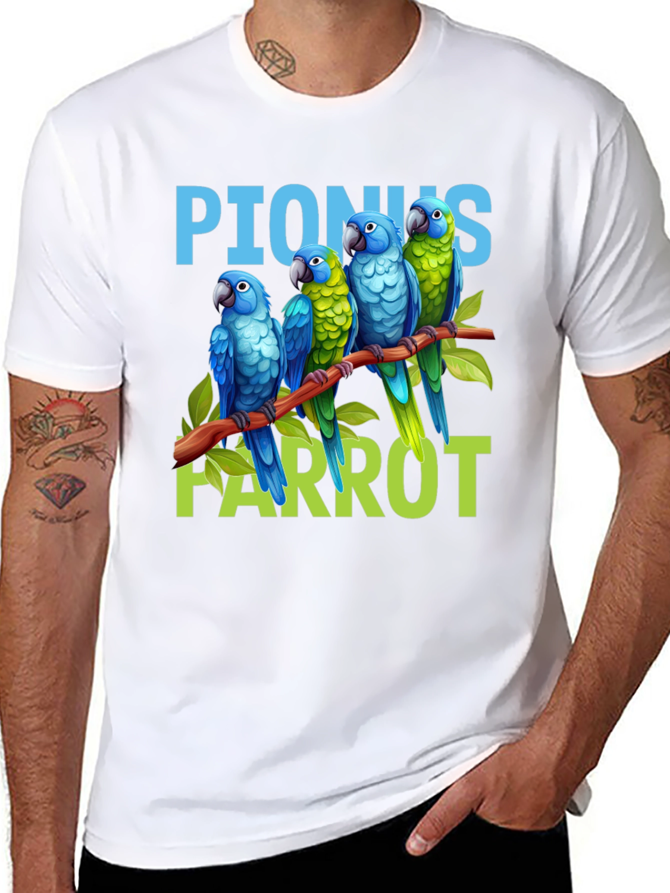 Pionus Parrot Graphic T-Shirt - Bird Lover Apparel