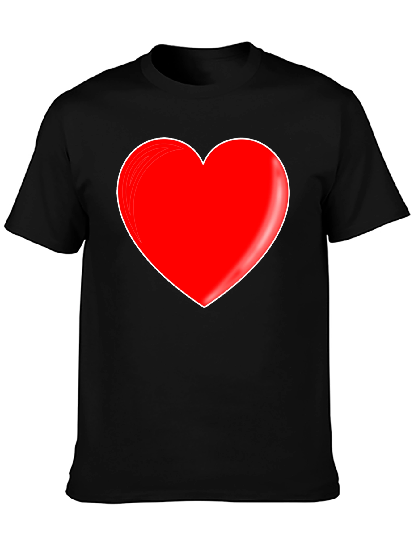 Red Heart Graphic Black T-Shirt