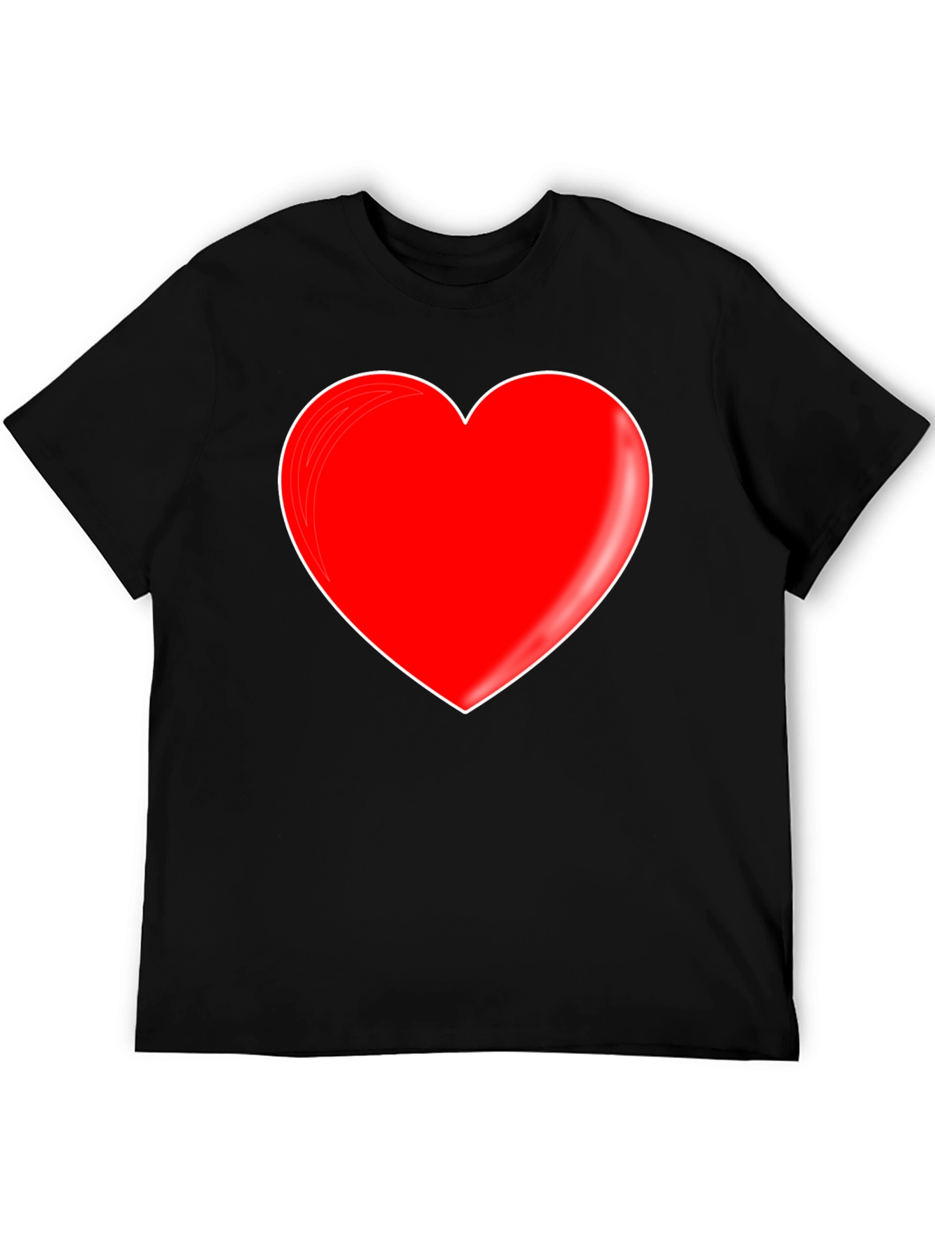 Red Heart Graphic Black T-Shirt