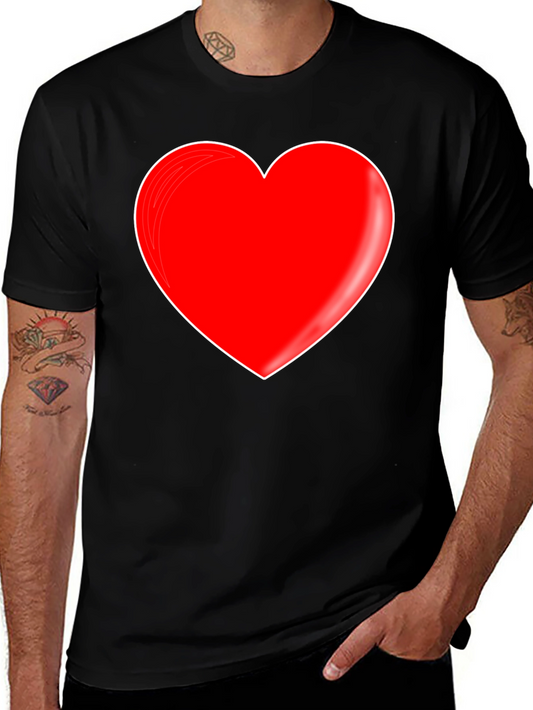 Red Heart Graphic Black T-Shirt