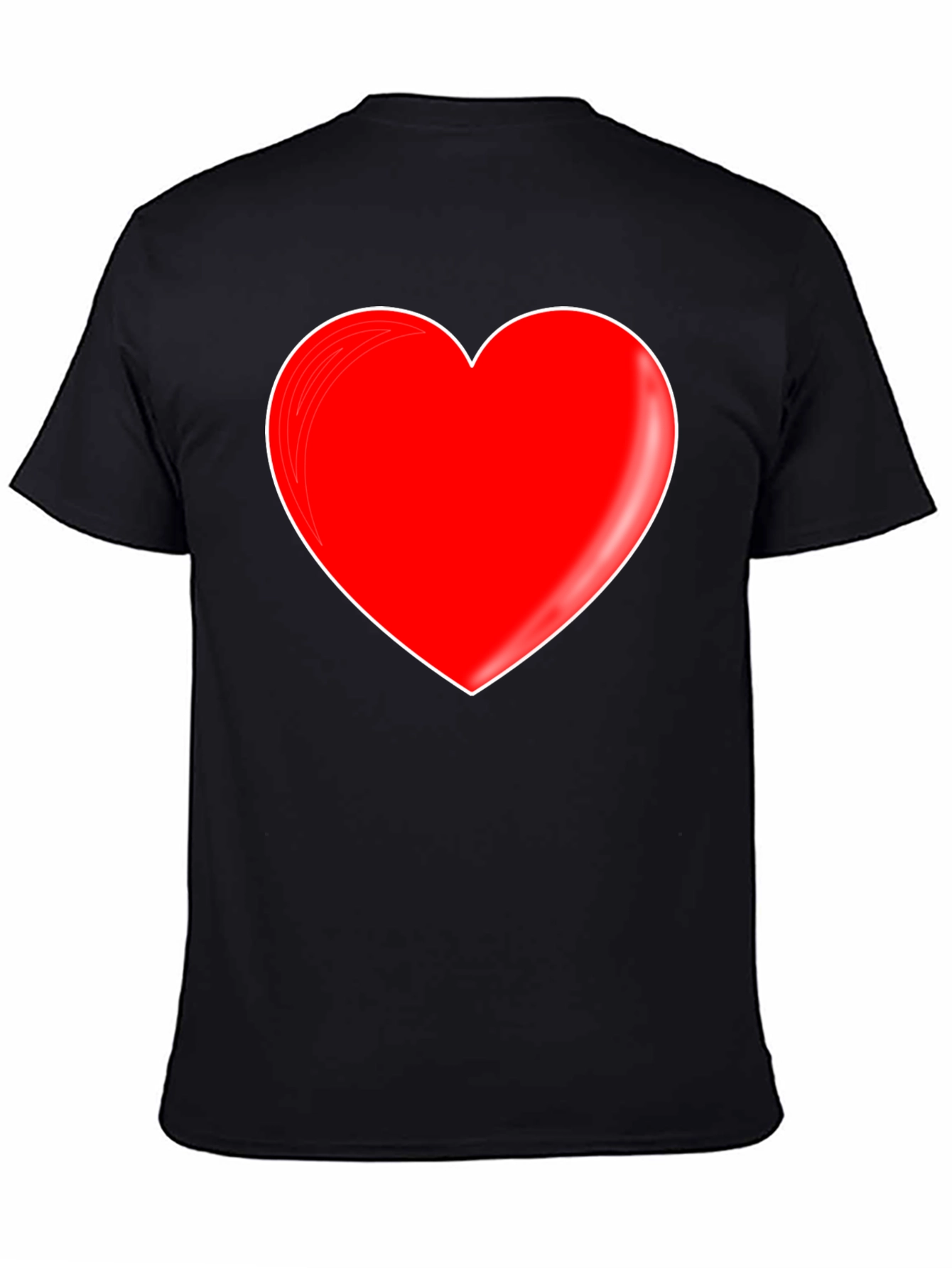 Red Heart Graphic Black T-Shirt