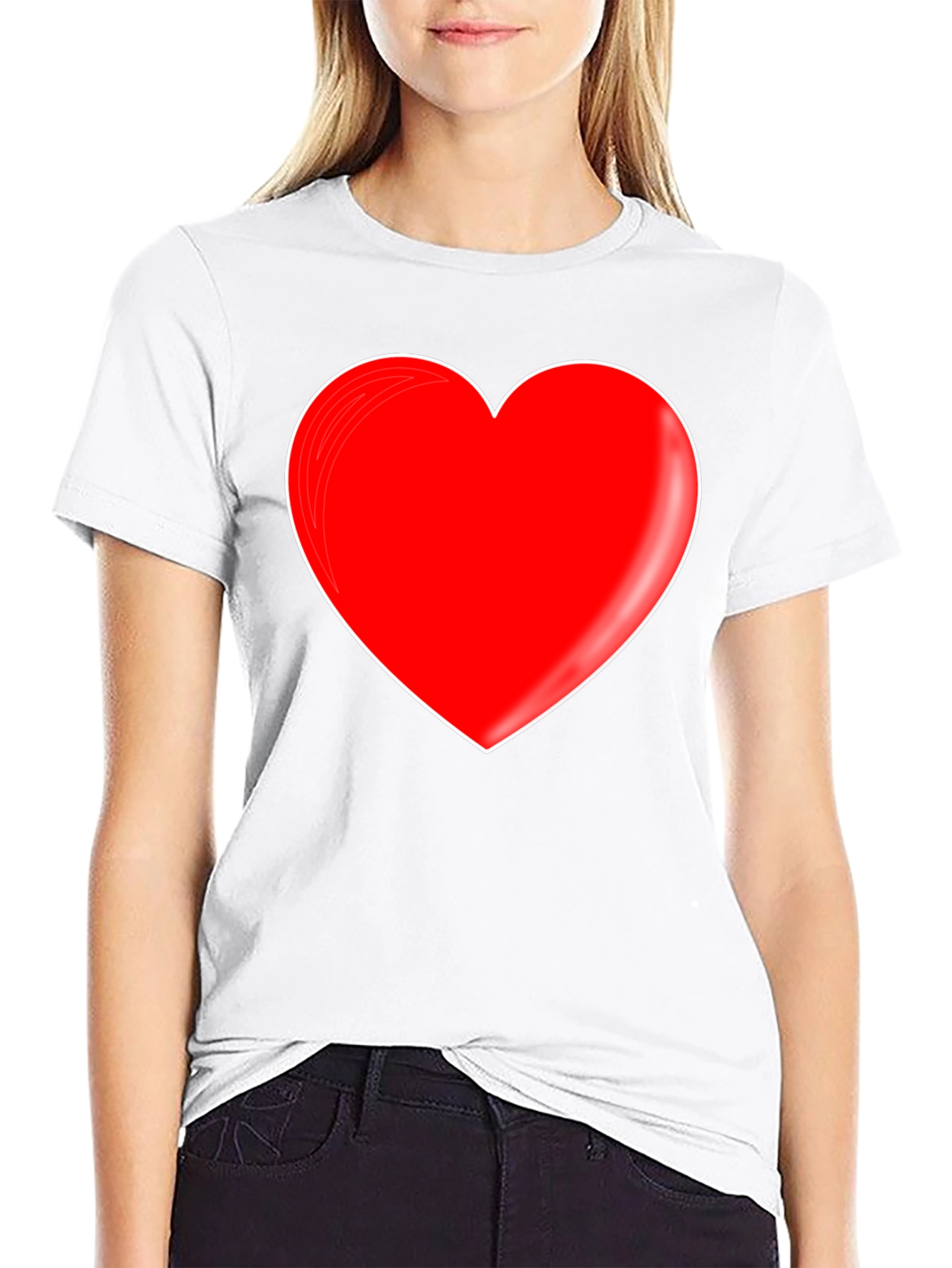 Red Heart Graphic Black T-Shirt