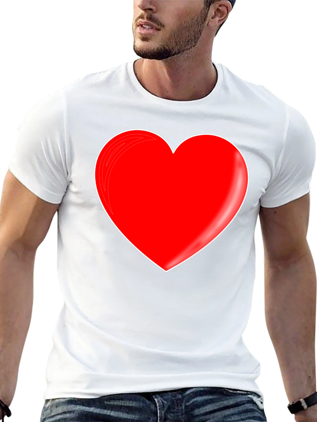 Red Heart Graphic Black T-Shirt