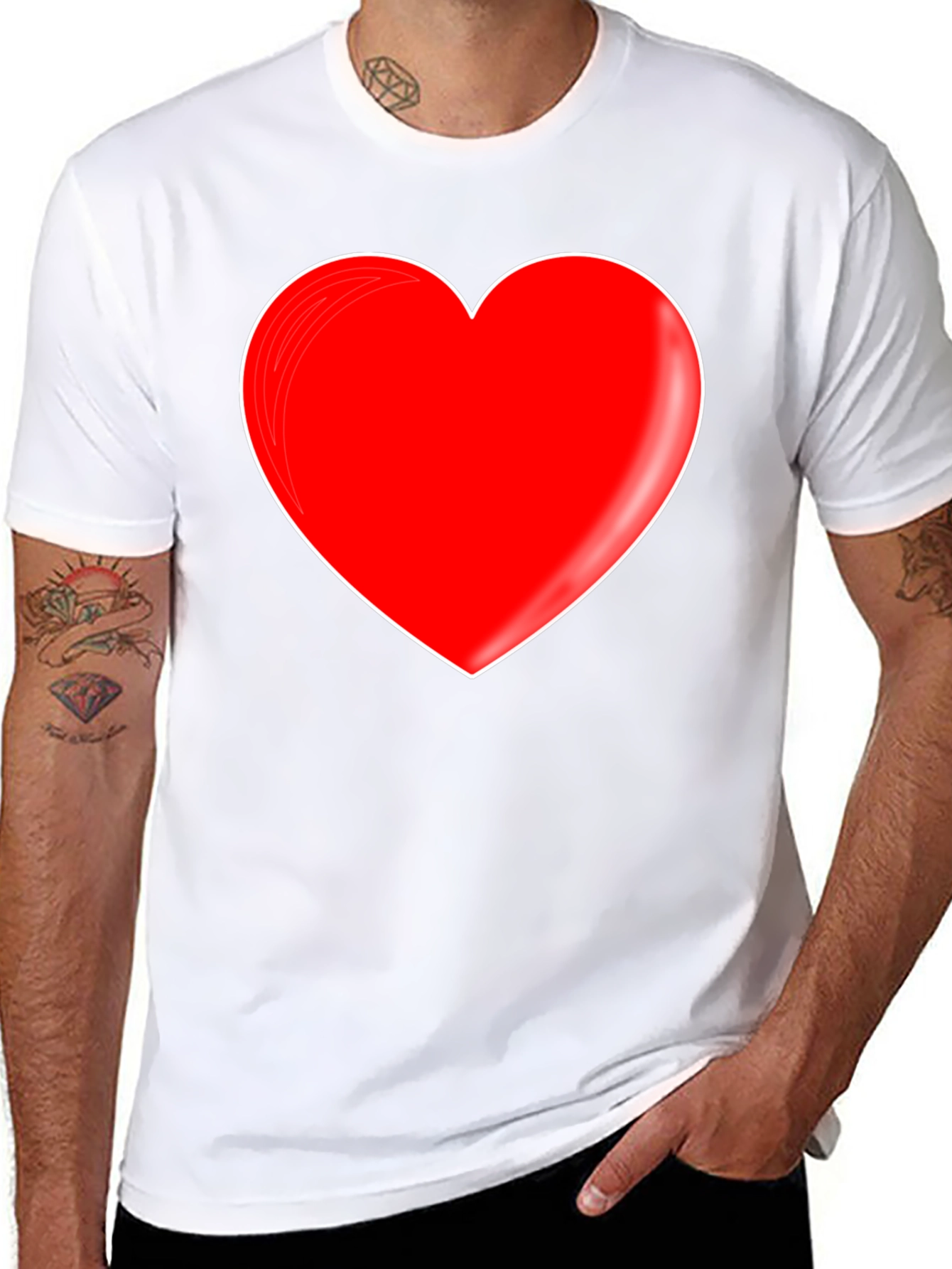 Red Heart Graphic Black T-Shirt