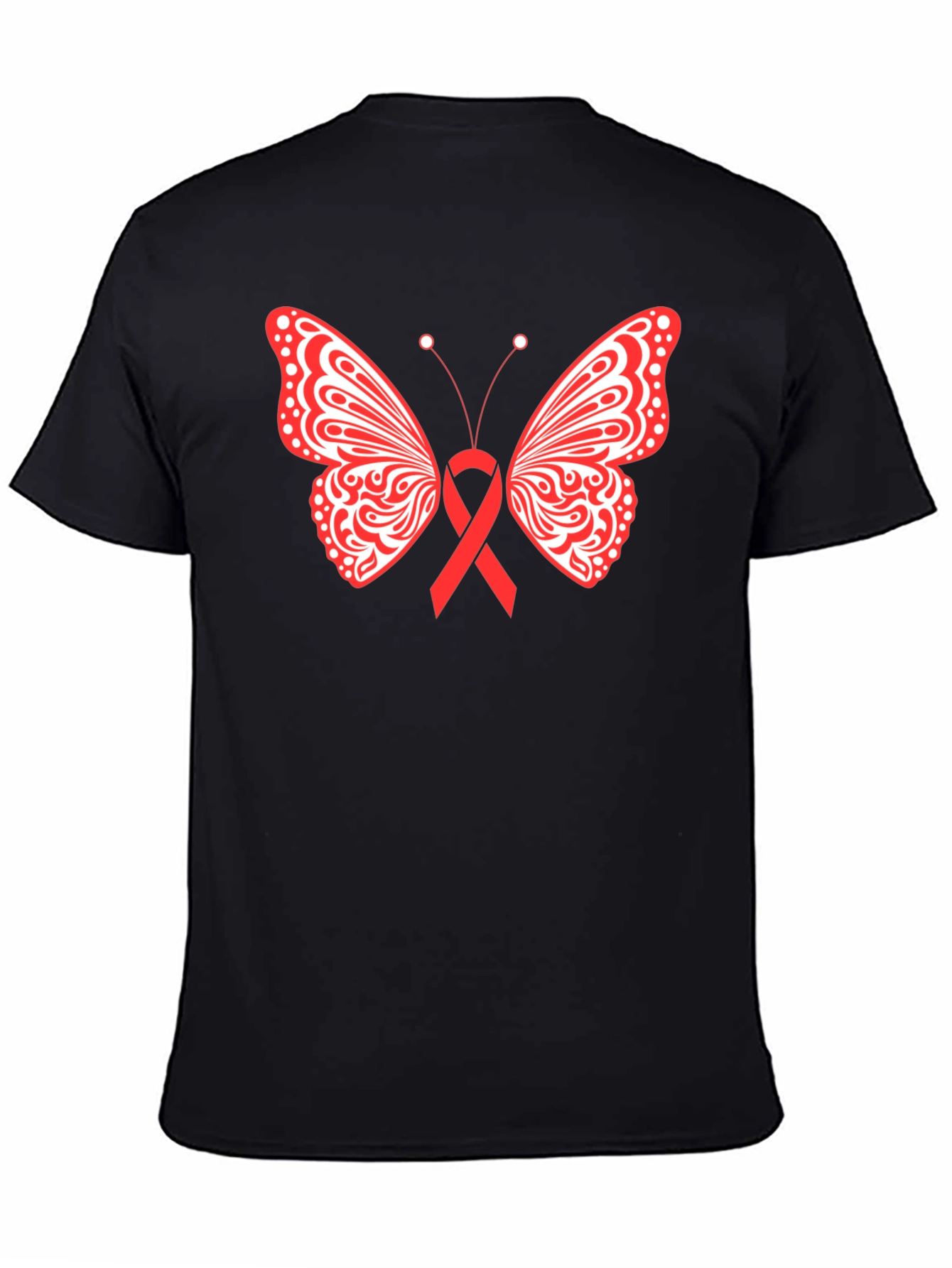 Butterfly Ribbon Graphic Tee - Black