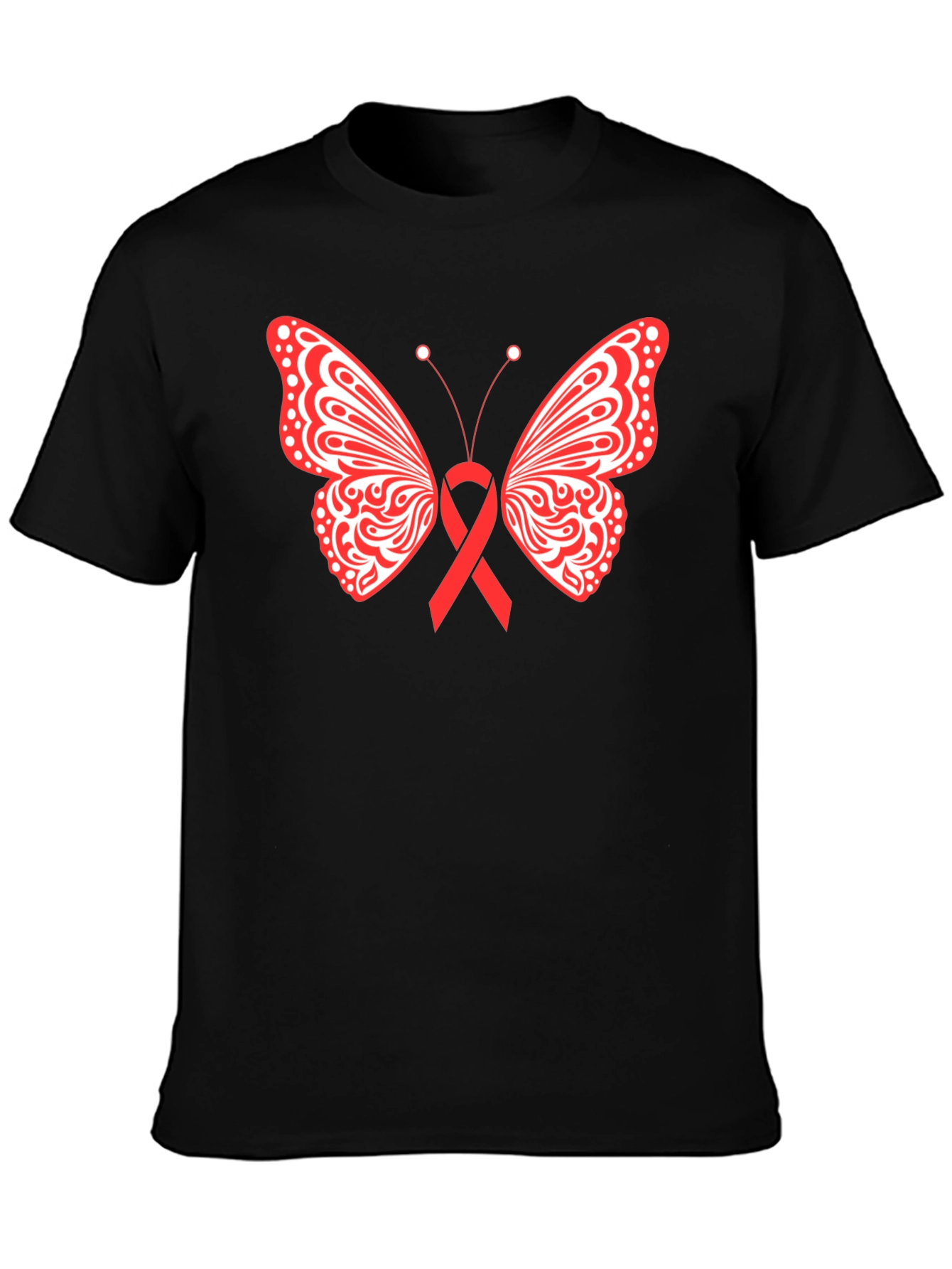 Butterfly Ribbon Graphic Tee - Black
