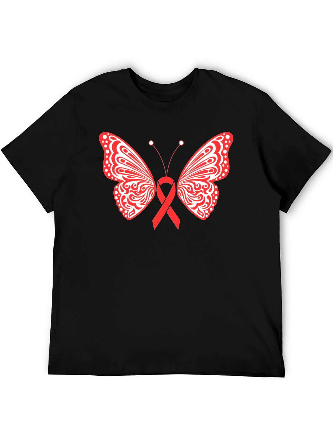 Butterfly Ribbon Graphic Tee - Black