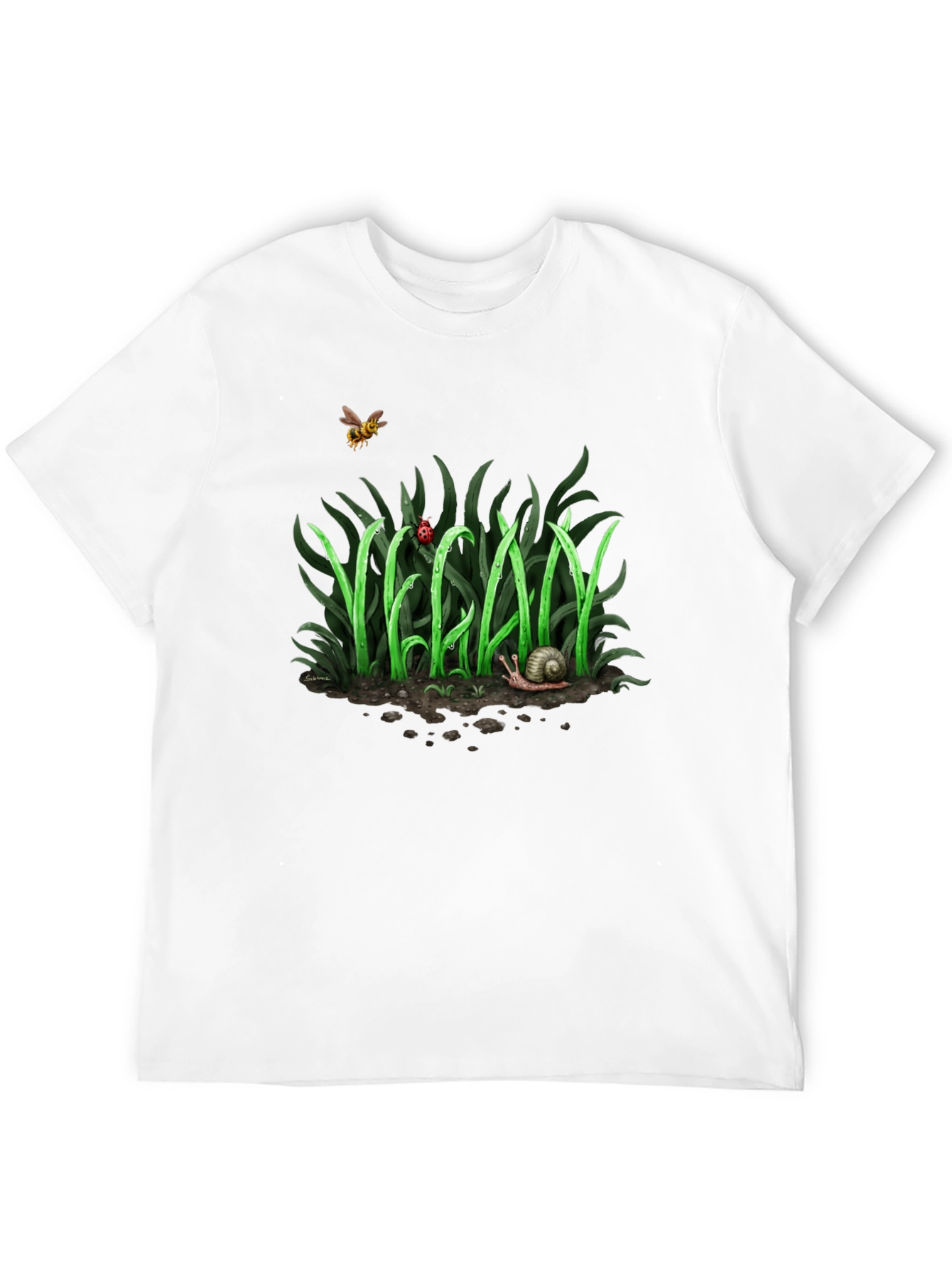 Vegan Nature Graphic T-Shirt - Black Crew Neck Tee