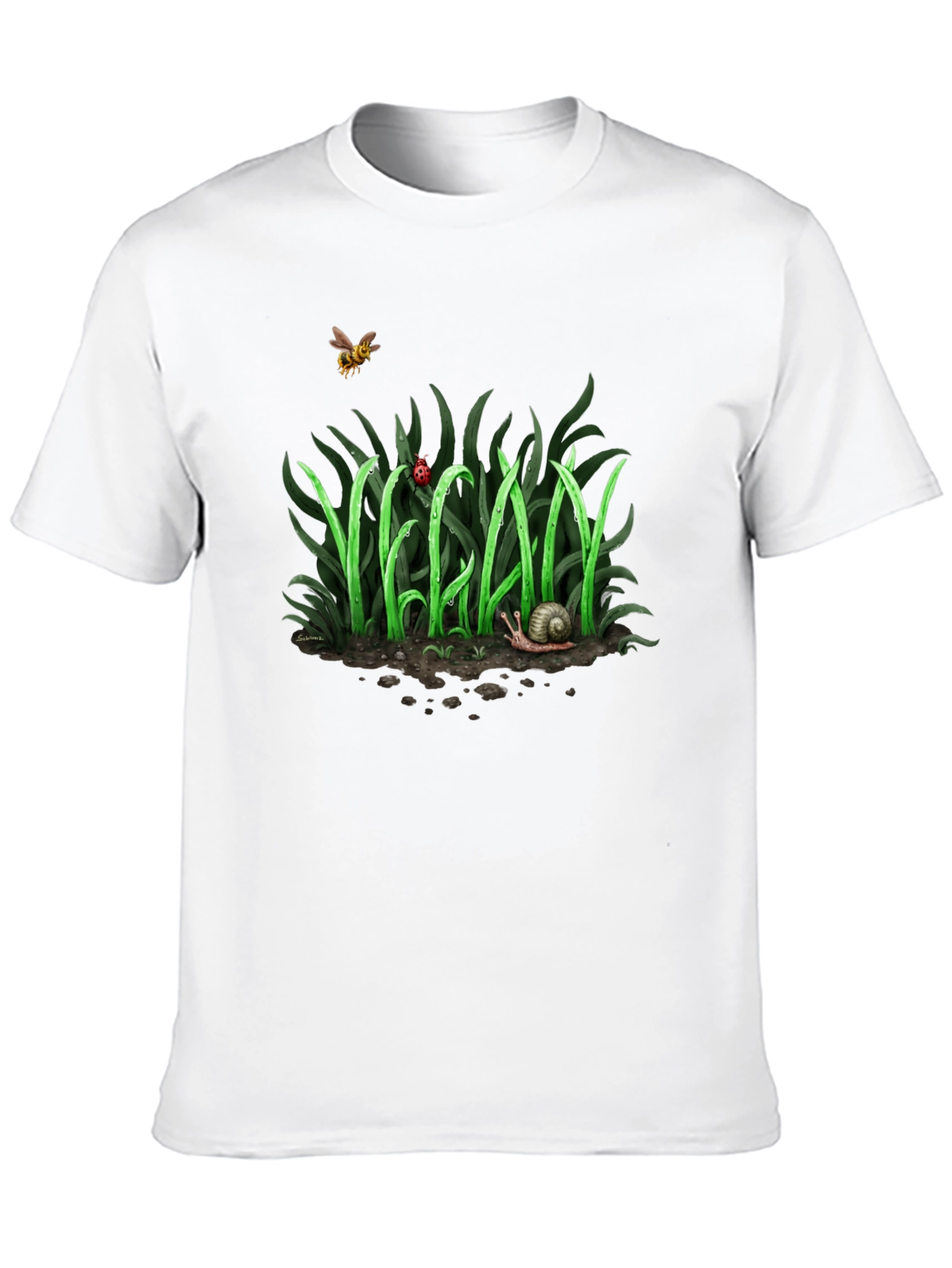 Vegan Nature Graphic T-Shirt - Black Crew Neck Tee