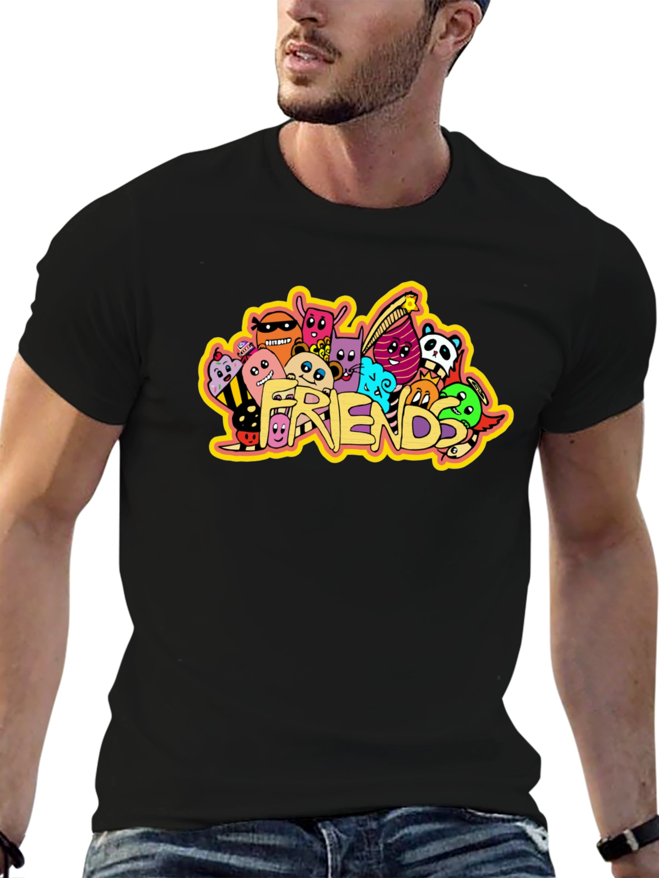 Friends Graphic Black T-Shirt