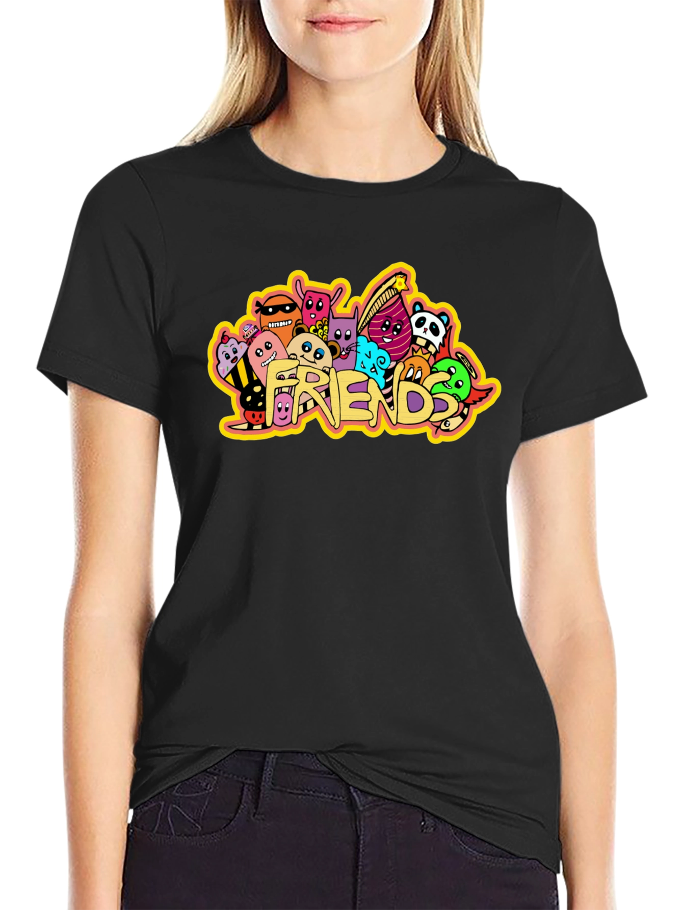 Friends Graphic Black T-Shirt