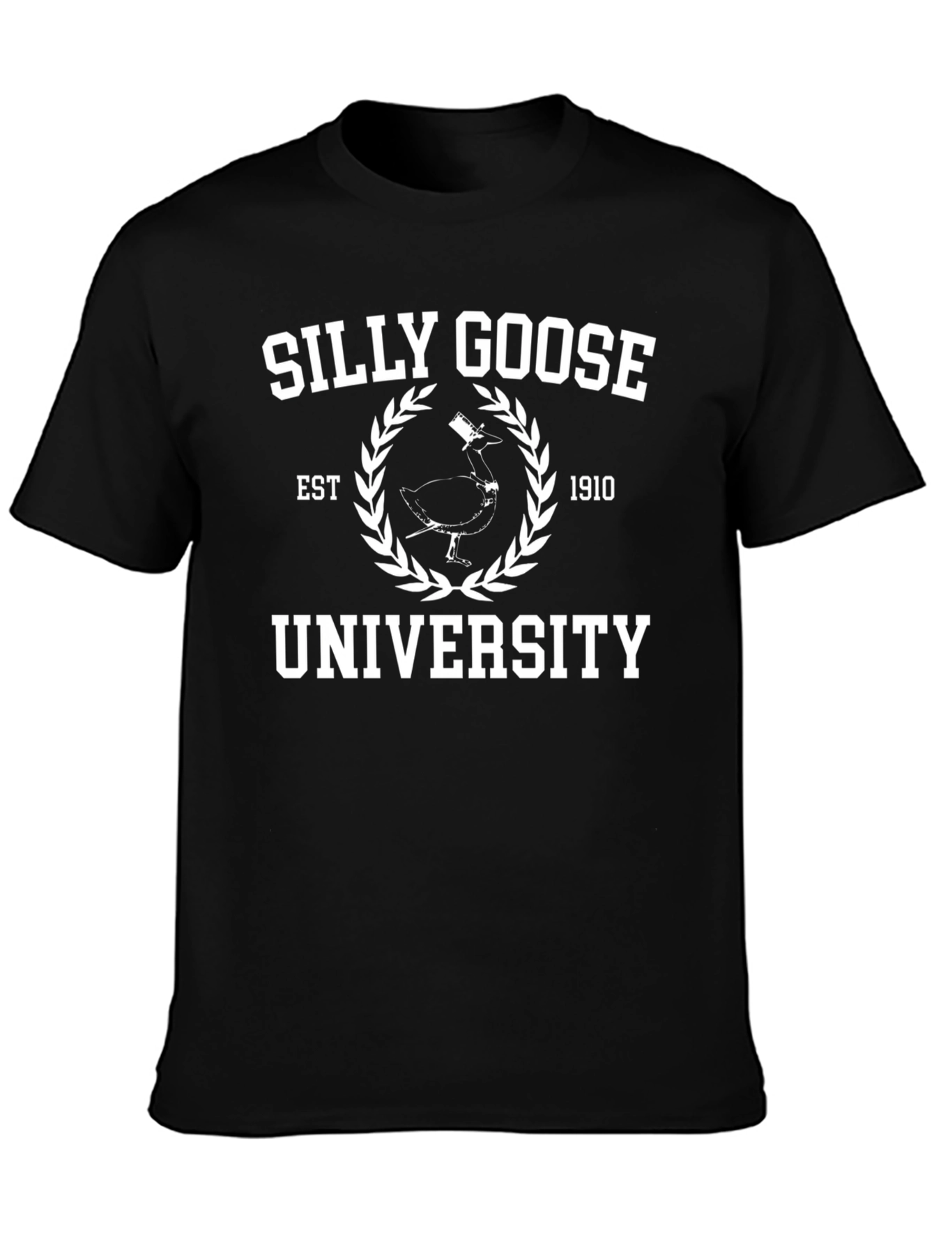 Silly Goose University Black Graphic T-Shirt
