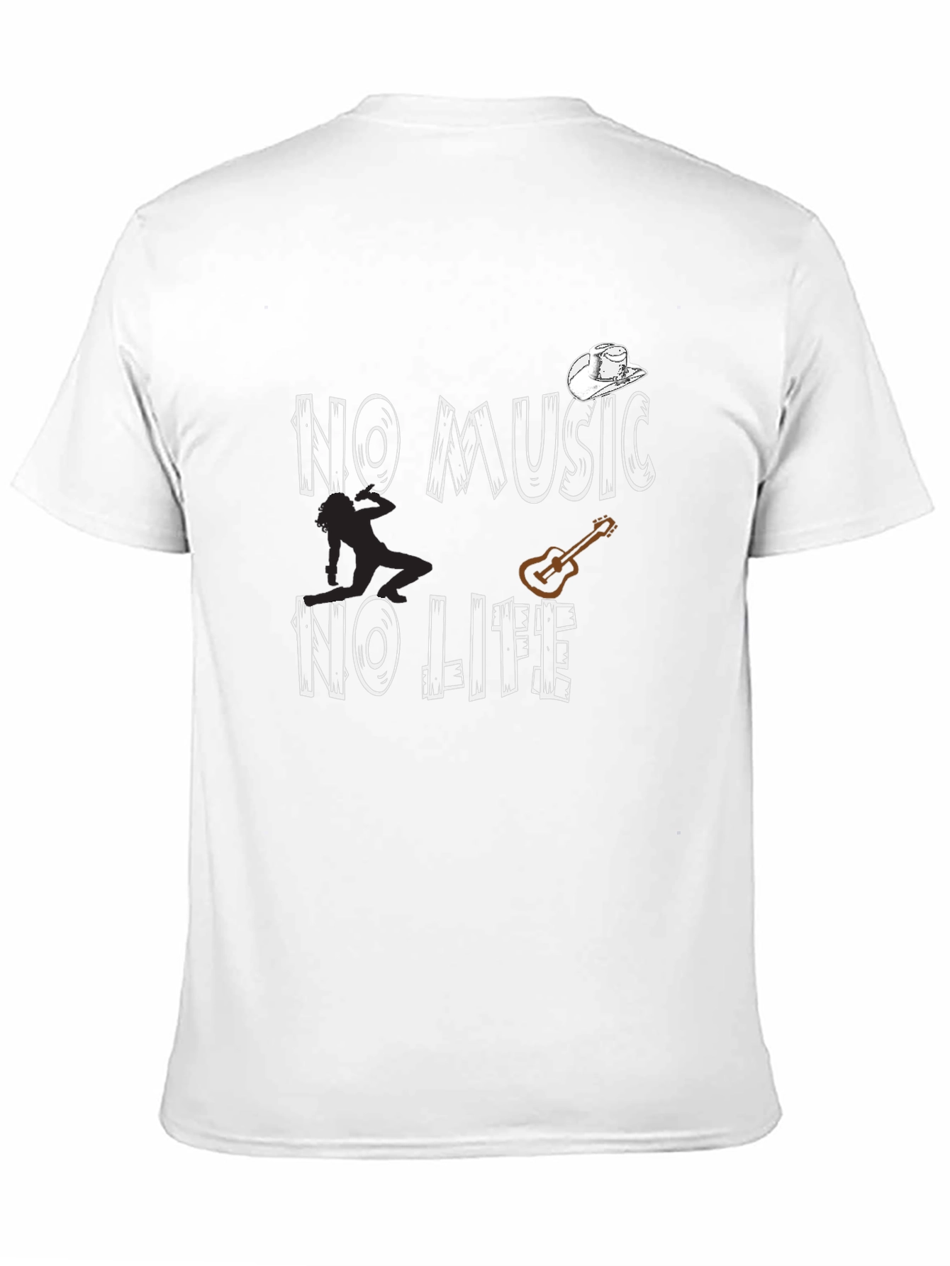 No Music No Life Graphic Tee - Black