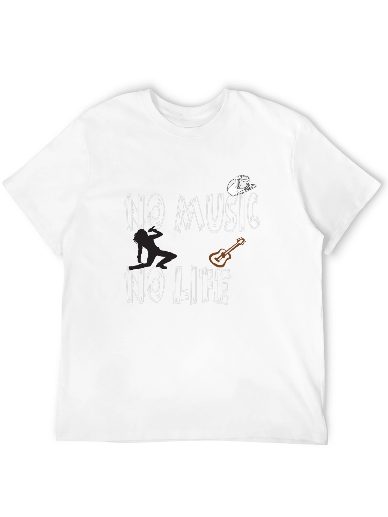 No Music No Life Graphic Tee - Black