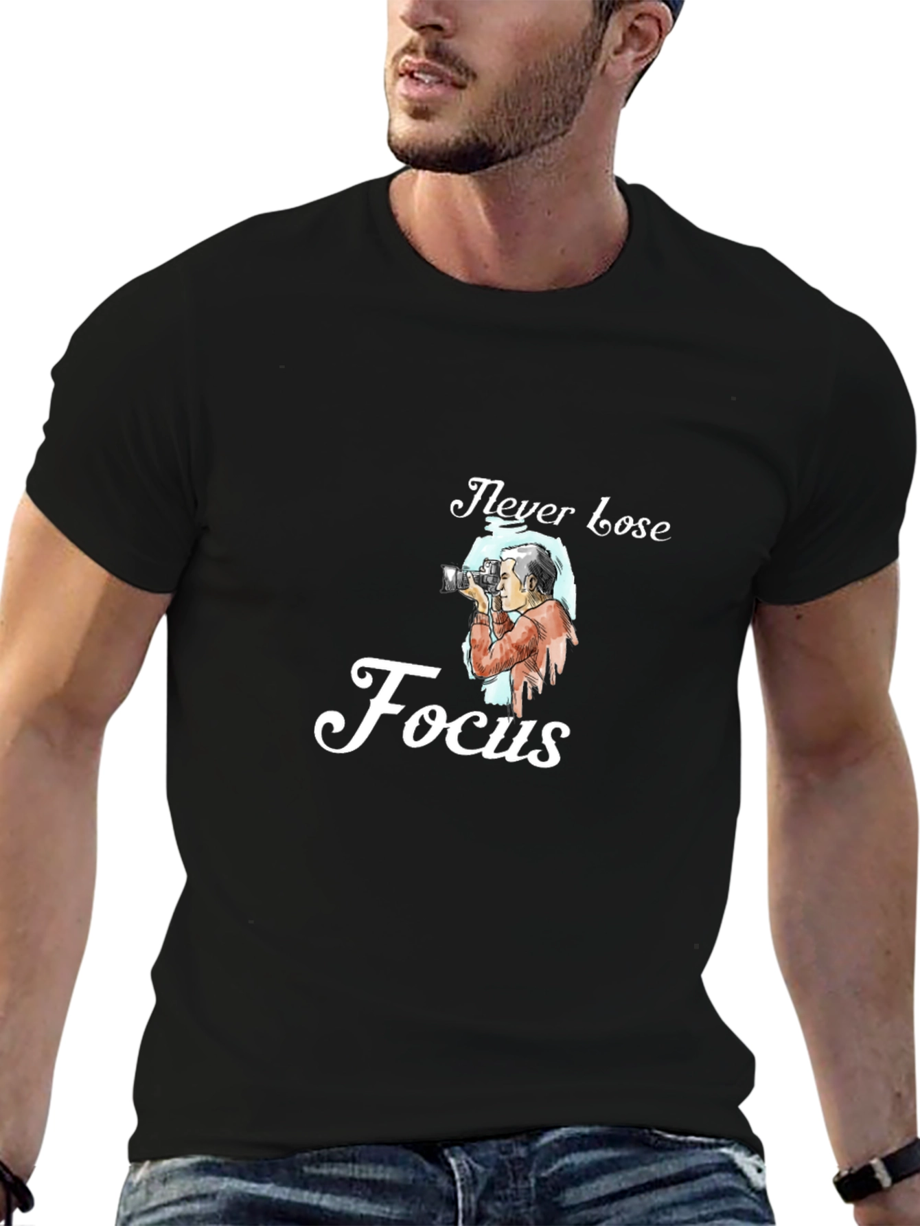 Never Lose Focus Graphic Tee - Black