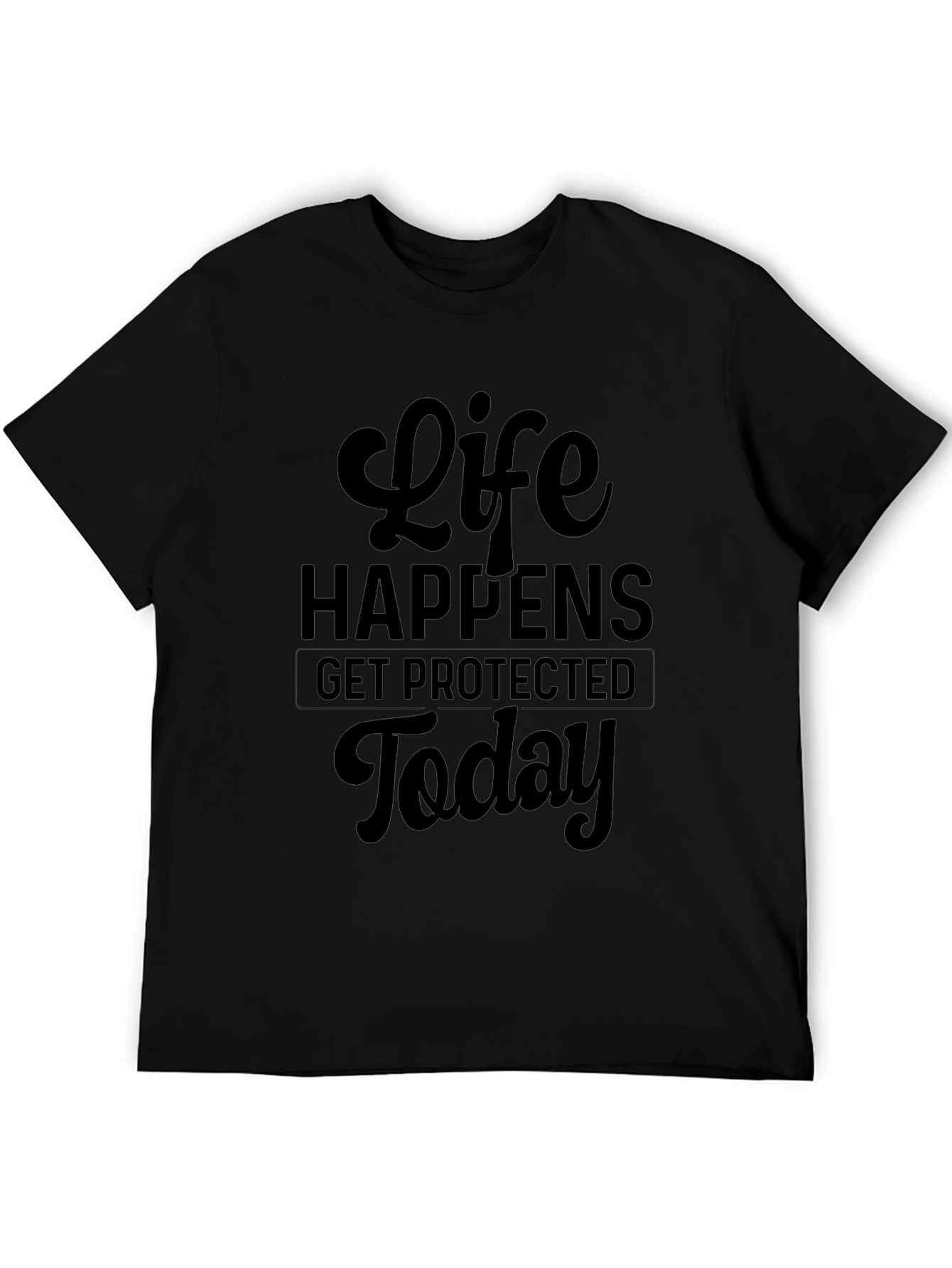Life Happens Black Graphic Tee